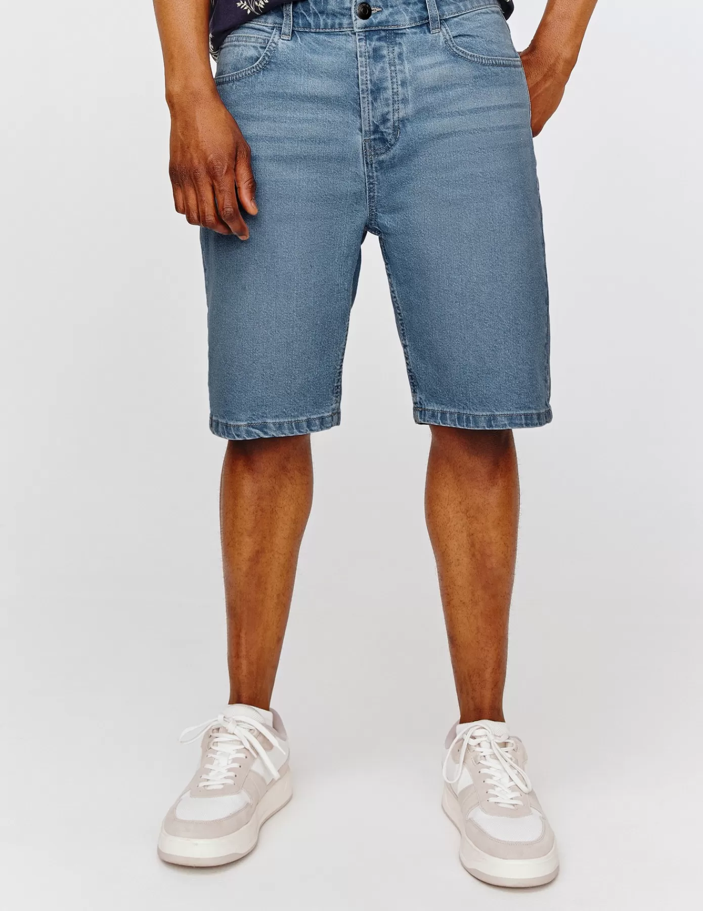 Cheap BZB Bermuda en jean double Stone Bleumoyen