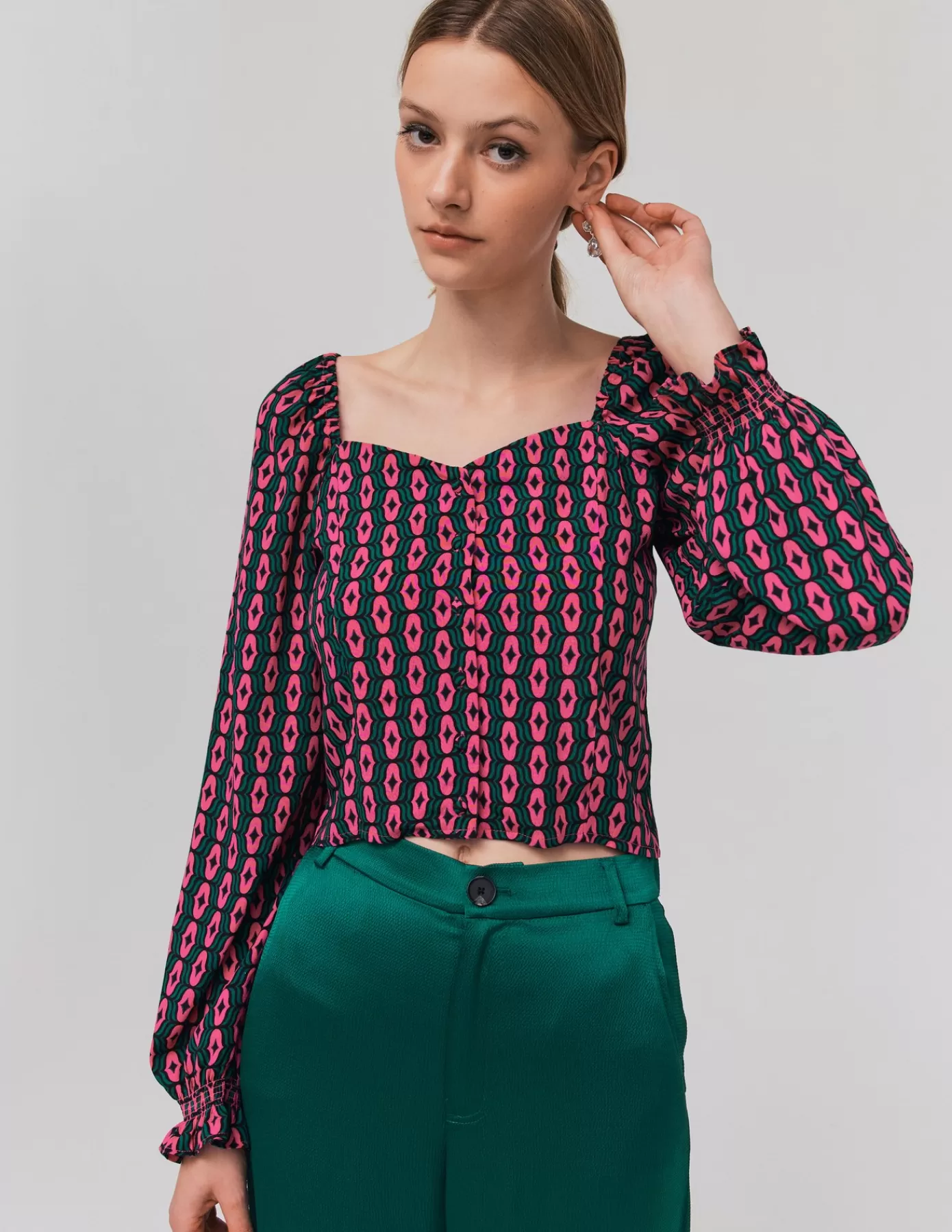 Cheap BZB Blouse imprimé Multicolore