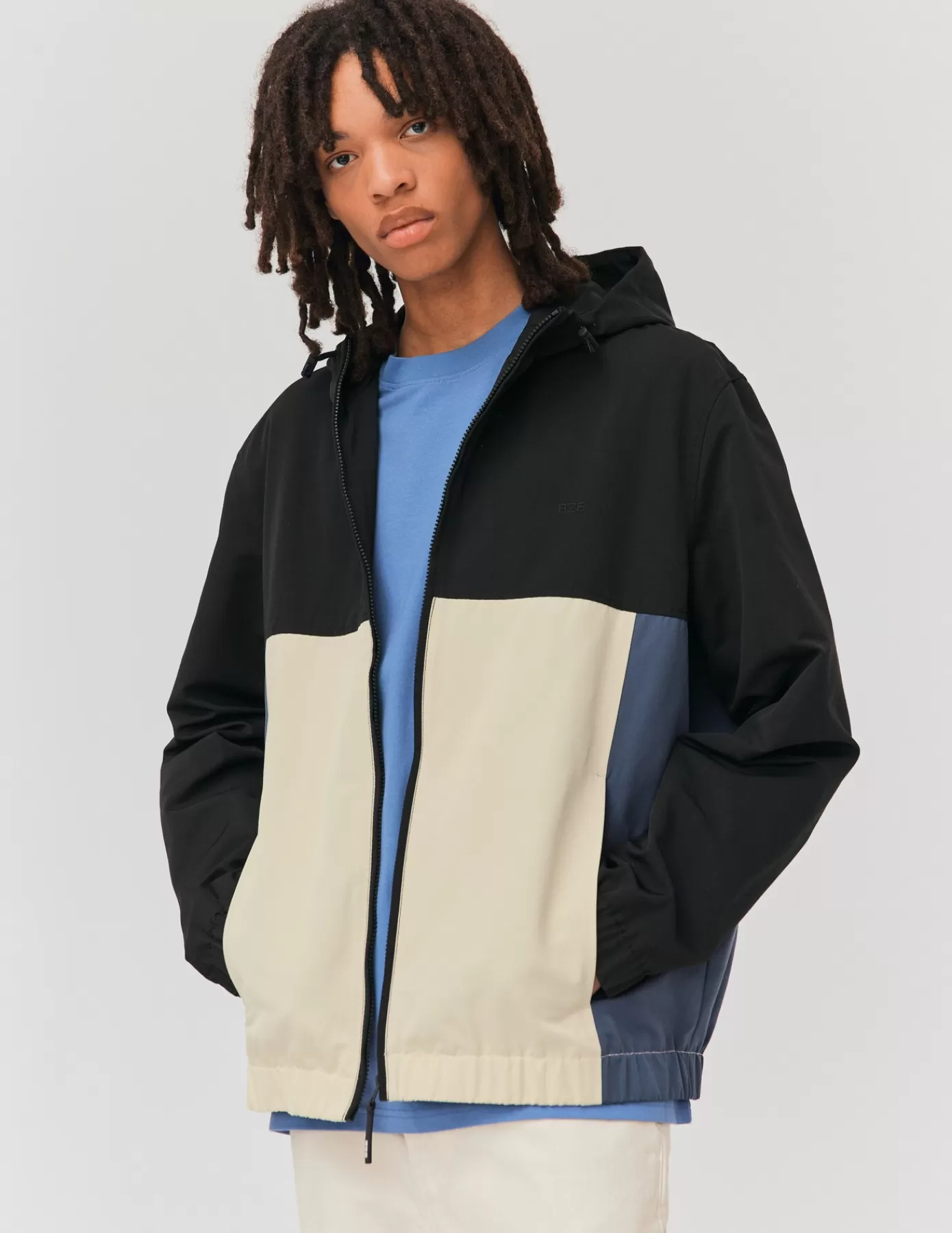 Clearance BZB Blouson à capuche colorblock Noir