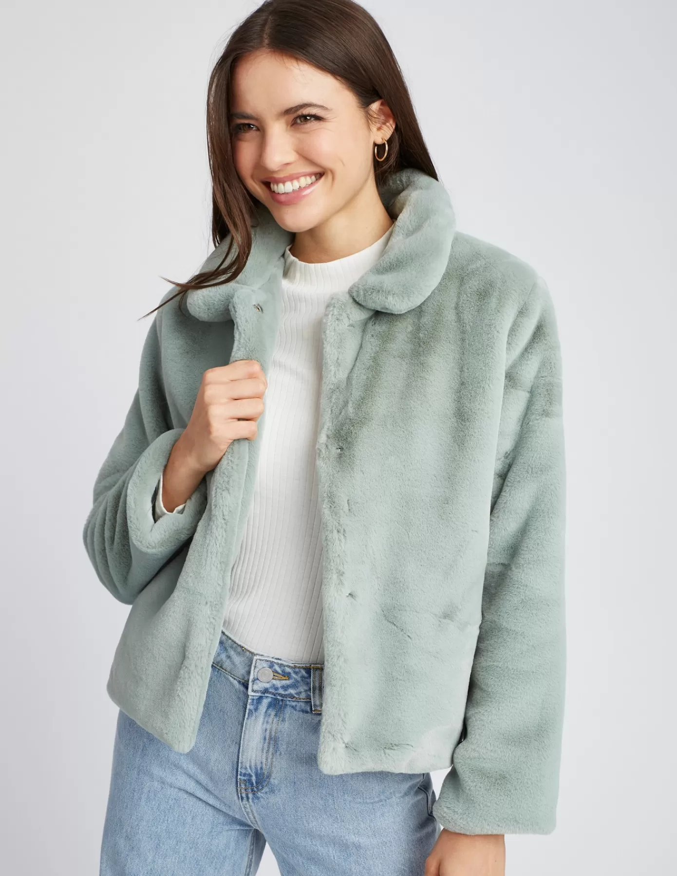 Fashion BZB Blouson imitation fourrure vert