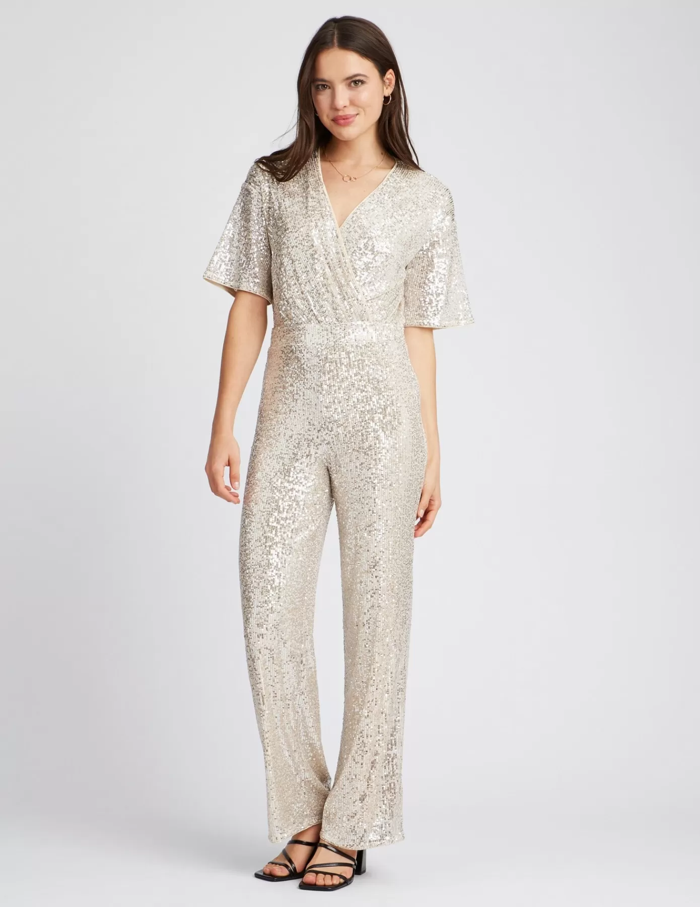 Discount BZB Combinaison pantalon sequins Rosepâle