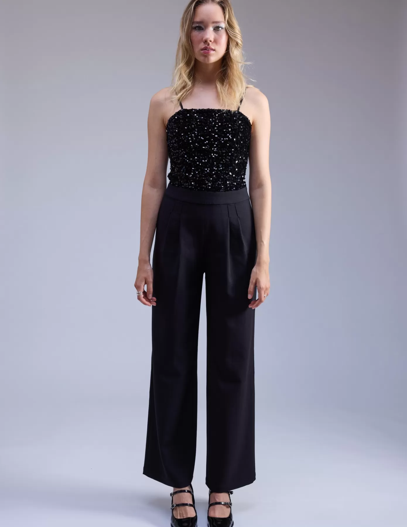 Discount BZB Combinaison pantalon sequins Noir