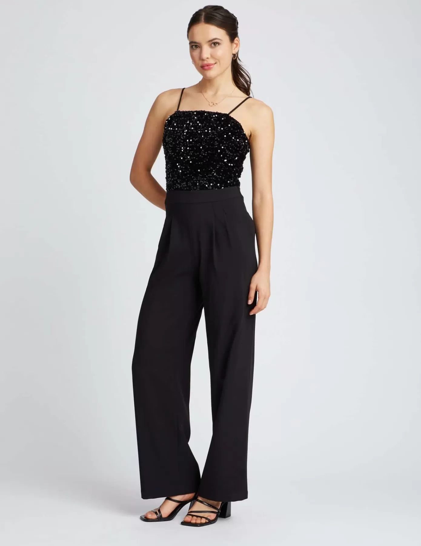 Discount BZB Combinaison pantalon sequins Noir