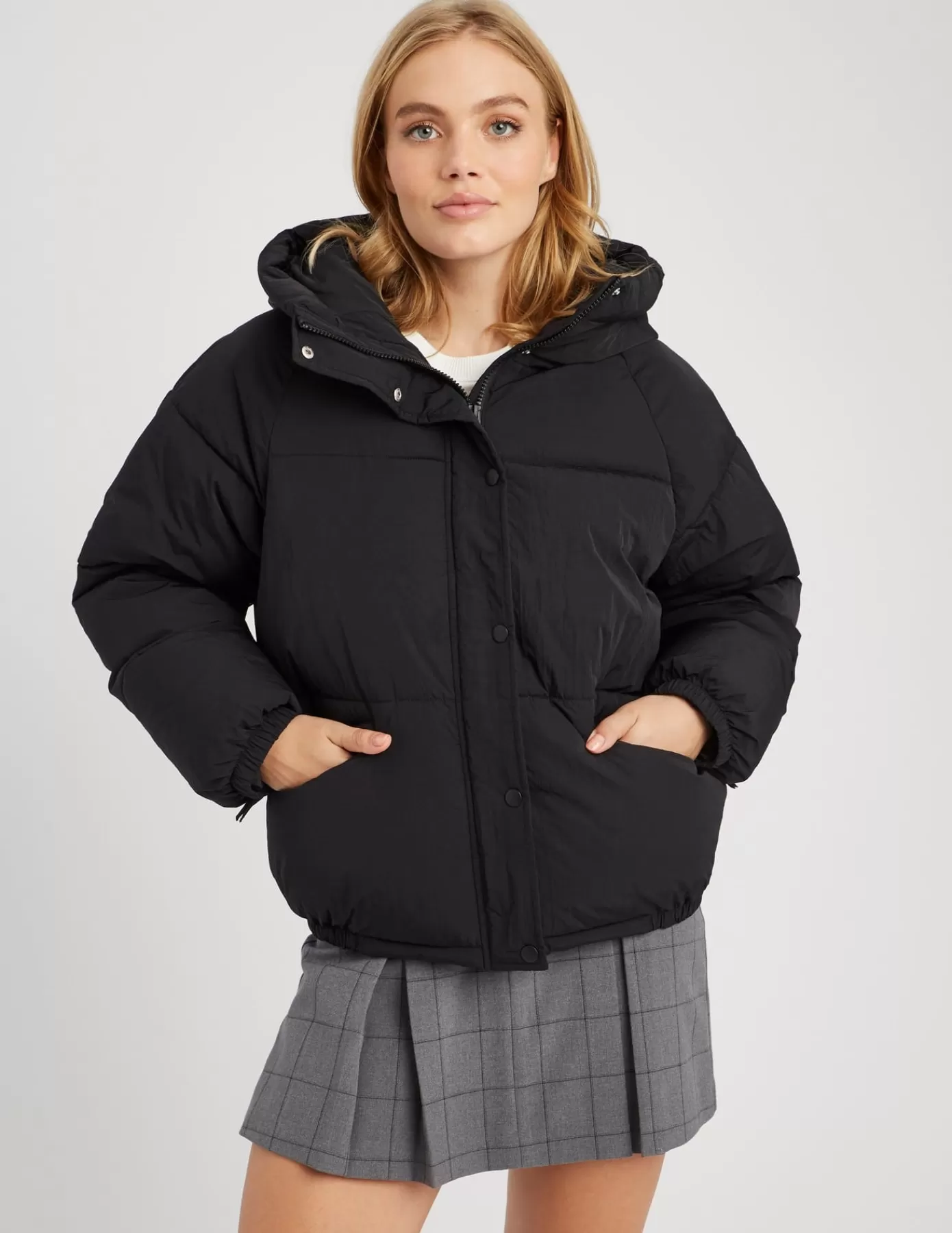 Discount BZB Doudoune oversize à capuche Noir