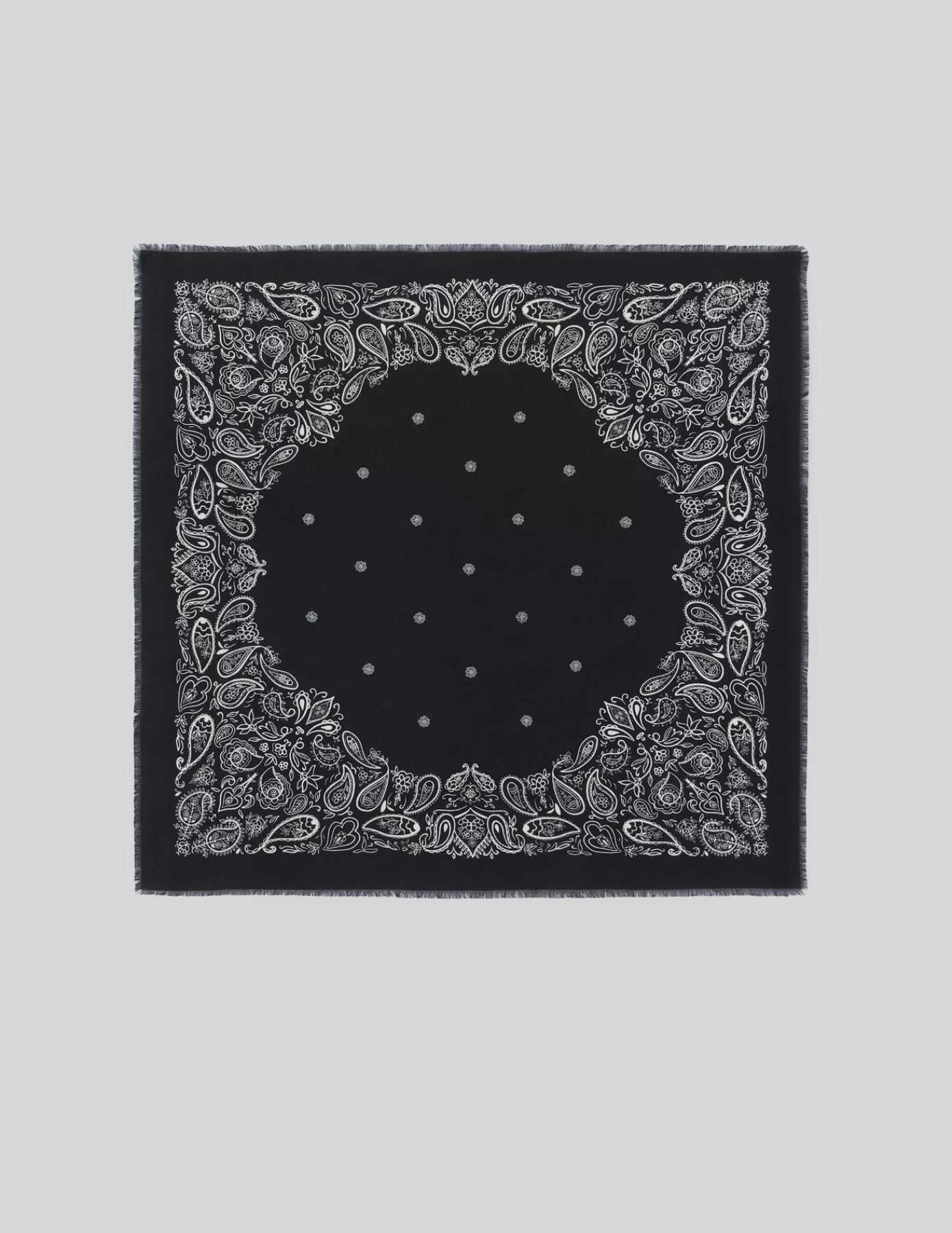 Best Sale BZB Foulard imprimé à franges Grisanthracite