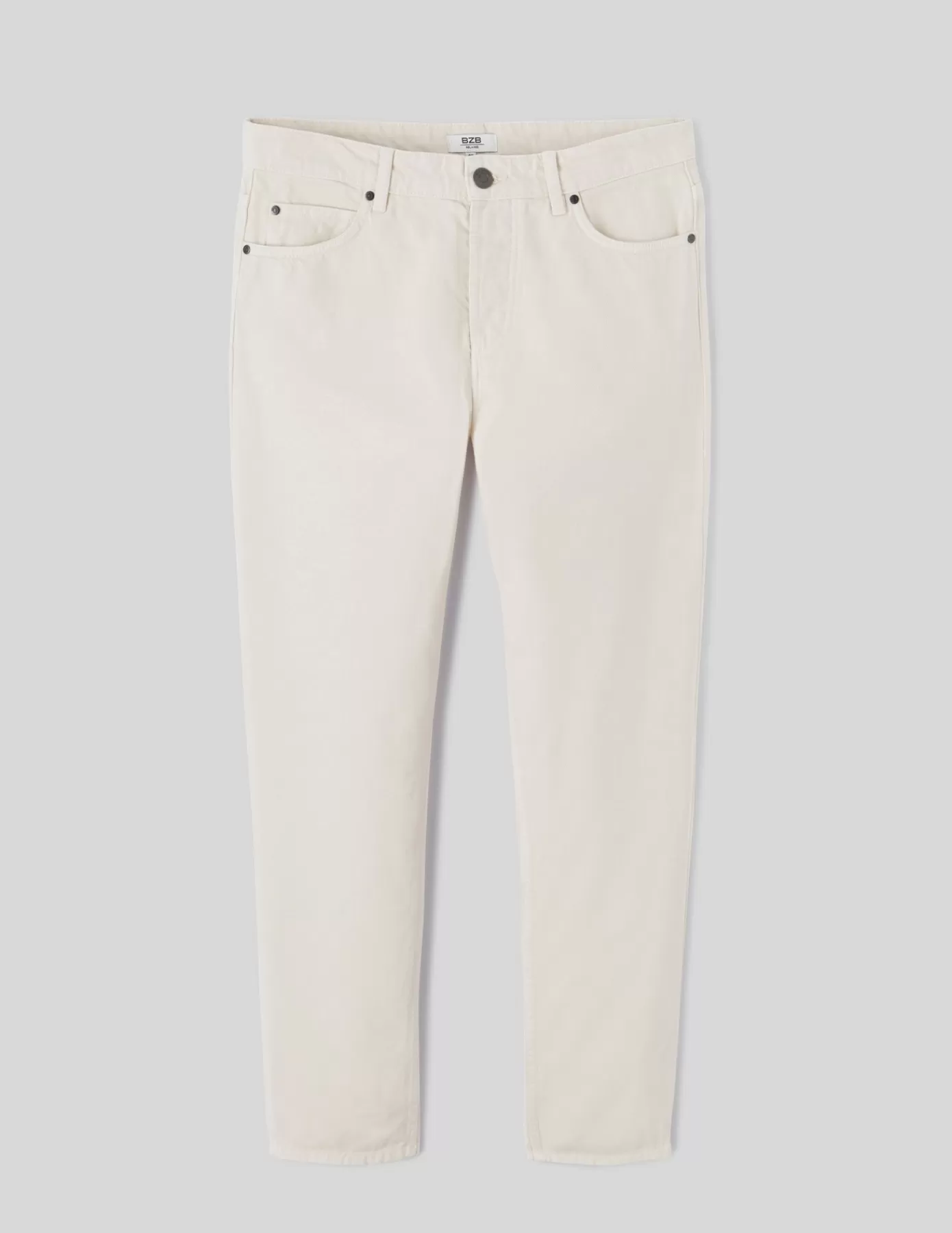 Sale BZB Jean relaxed couleur Blanccassé