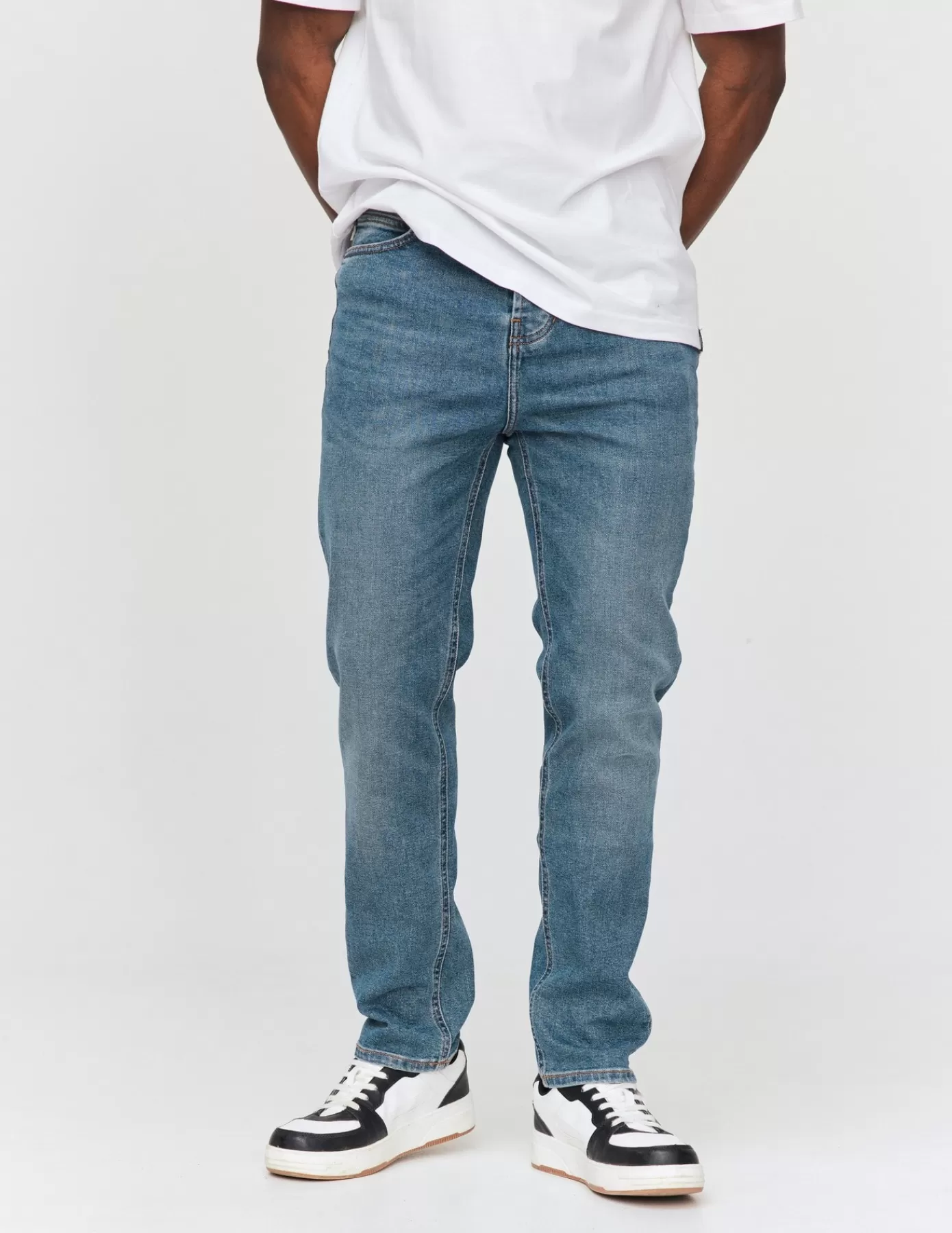 Outlet BZB jean straight stone vintage Bleumoyen