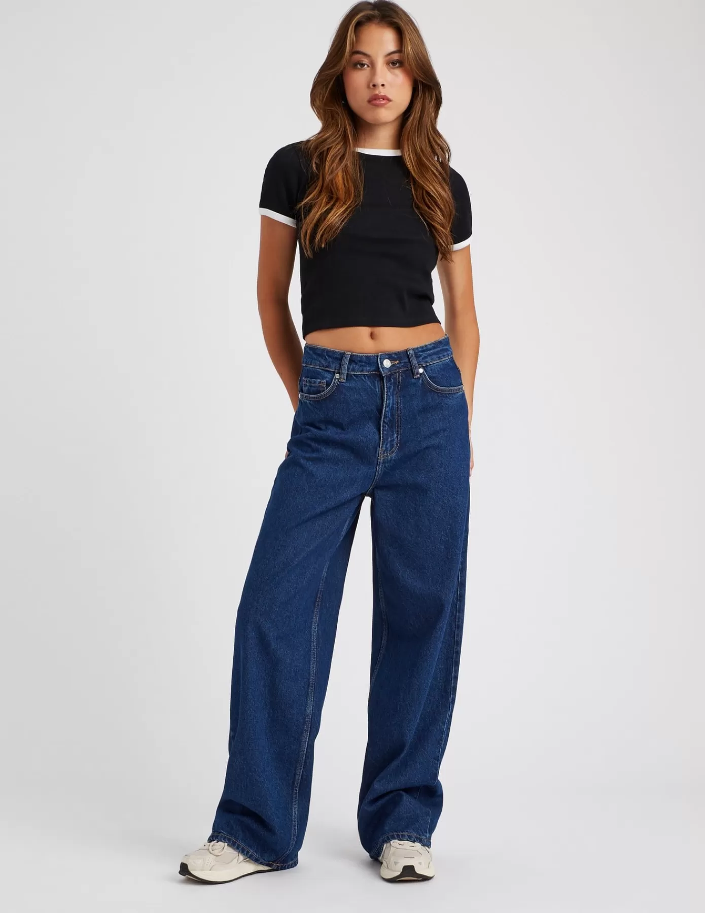 Flash Sale BZB Jean wide leg Bleufoncé