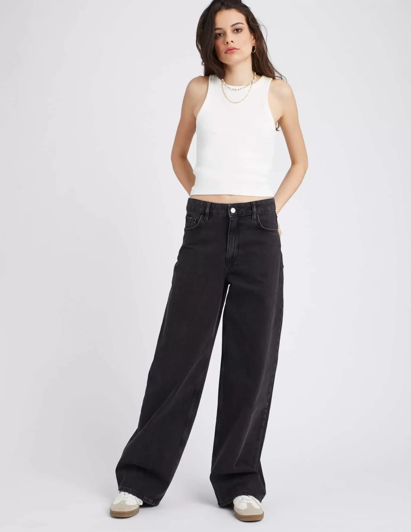 Outlet BZB Jean wide leg Noir