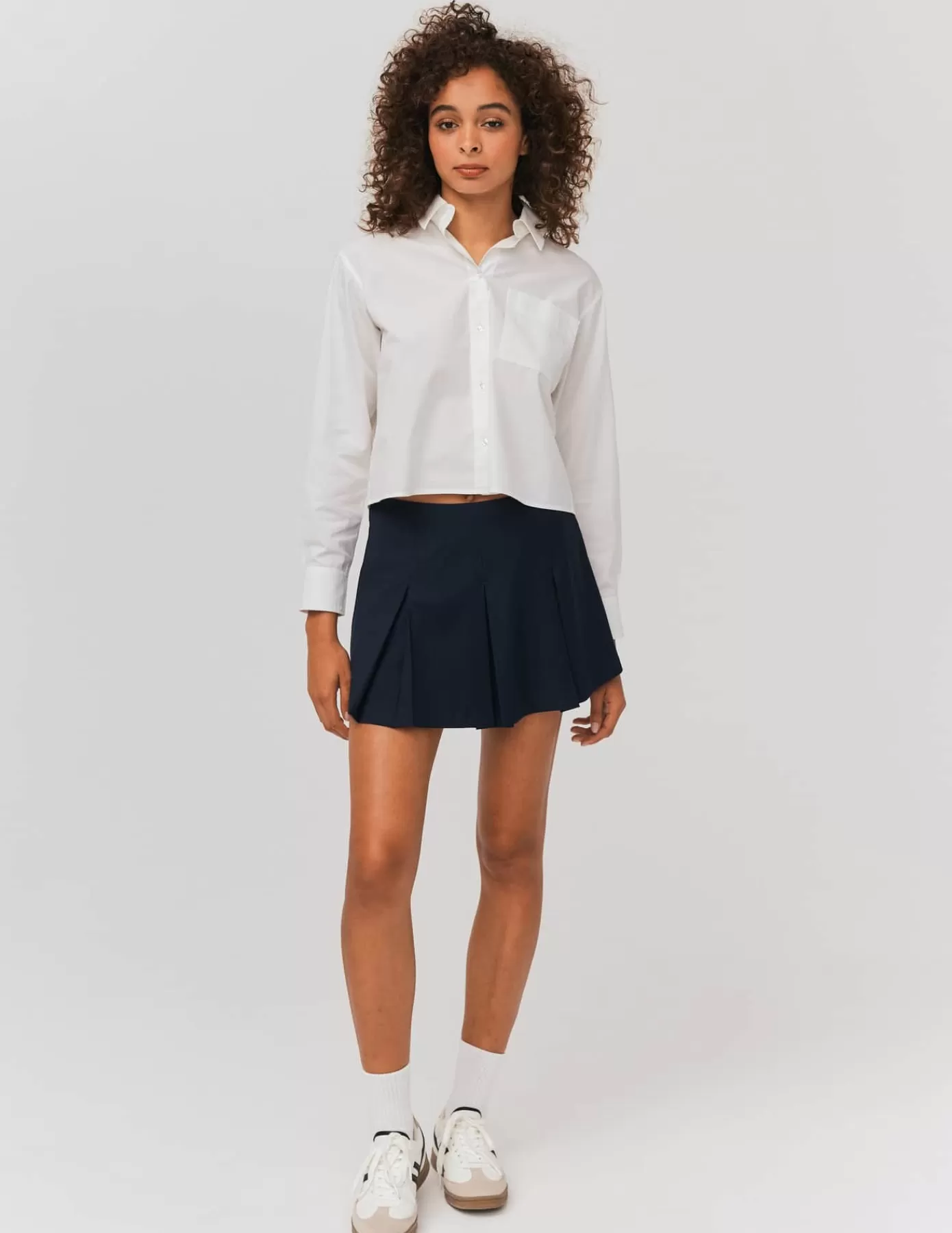 Fashion BZB Jupe short à plis plats Bleufoncé