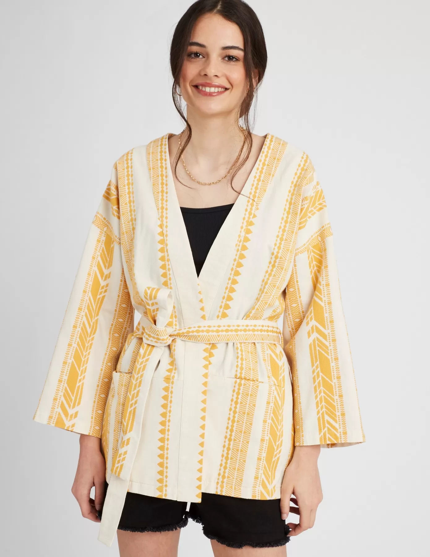 Online BZB Kimono imprimé Jaunefoncé