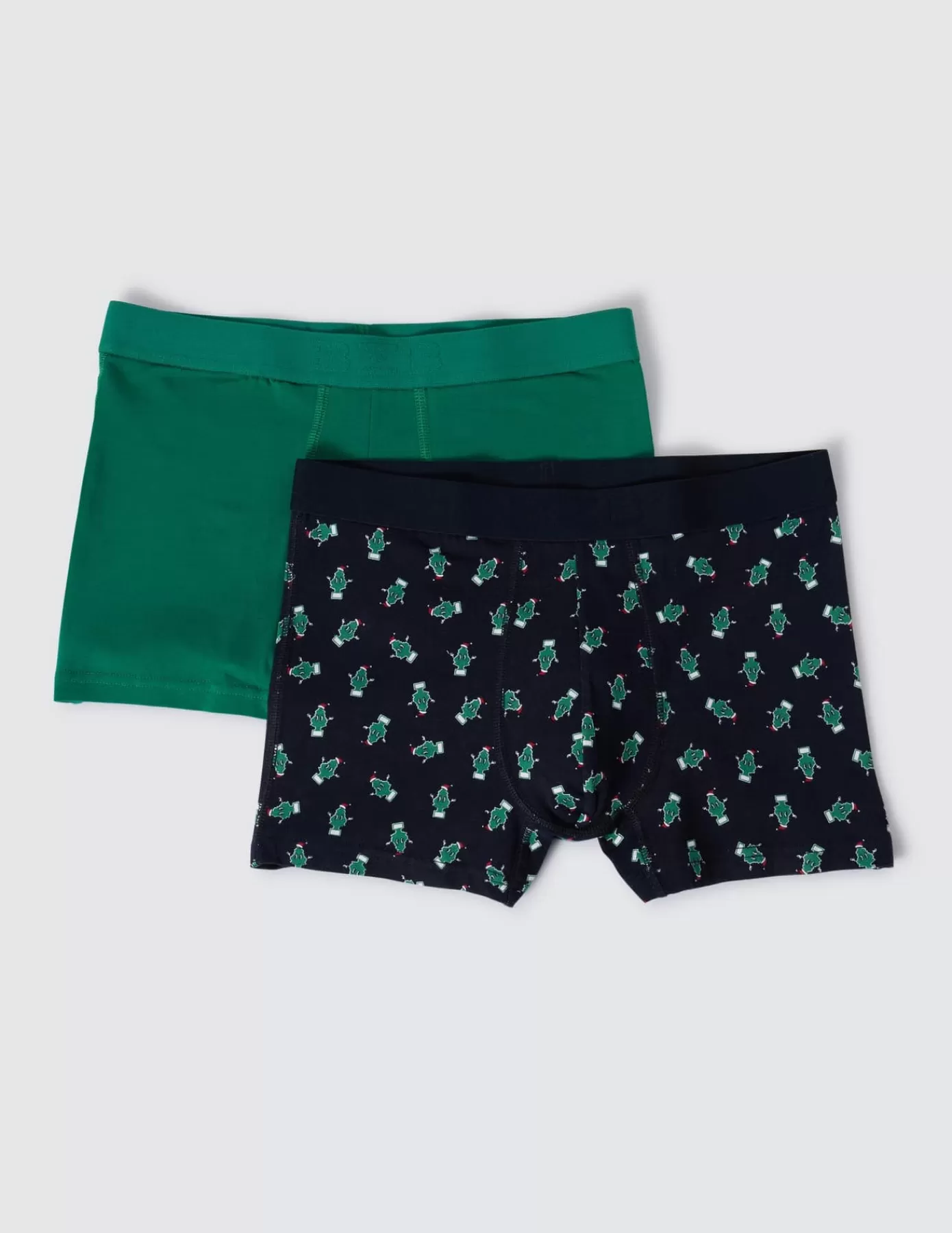 Best BZB Lot de 2 boxers fantaisie sapin Multicolore