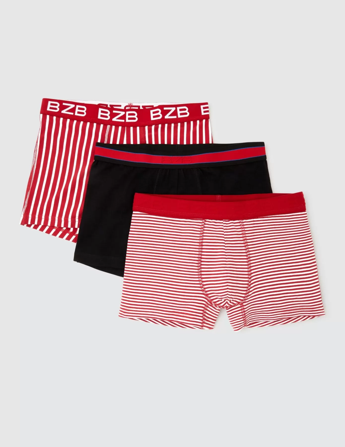 Best Sale BZB Lot de 3 boxers rayures Rouge