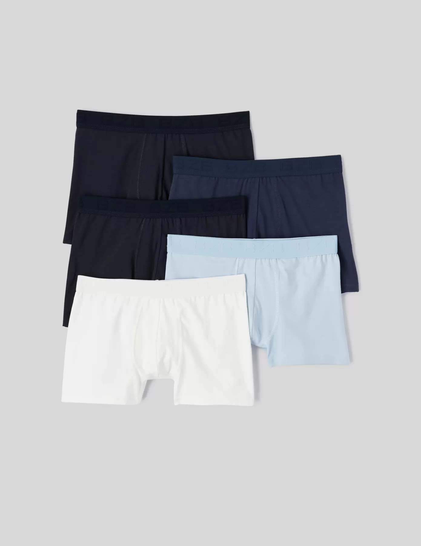 Hot BZB Lot de 5 boxers unis Bleufoncé