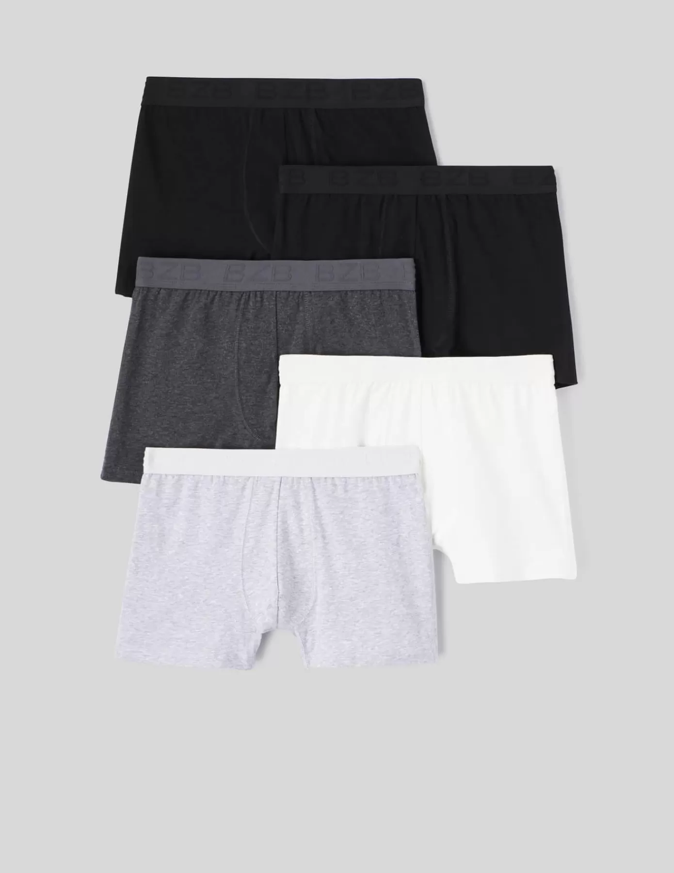 Hot BZB Lot de 5 boxers unis Noir