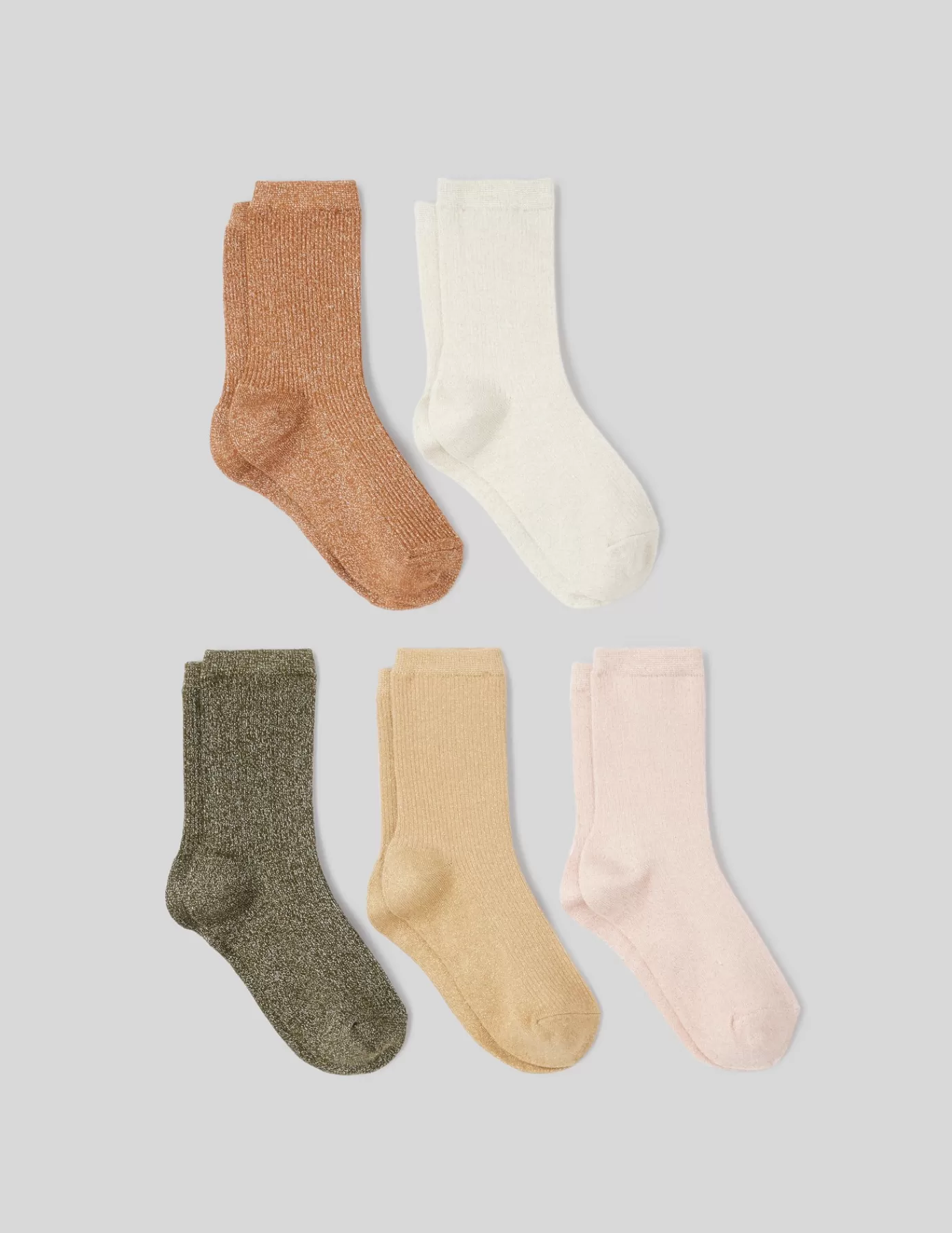 Flash Sale BZB Lot de 5 chaussettes lurex Blancécru