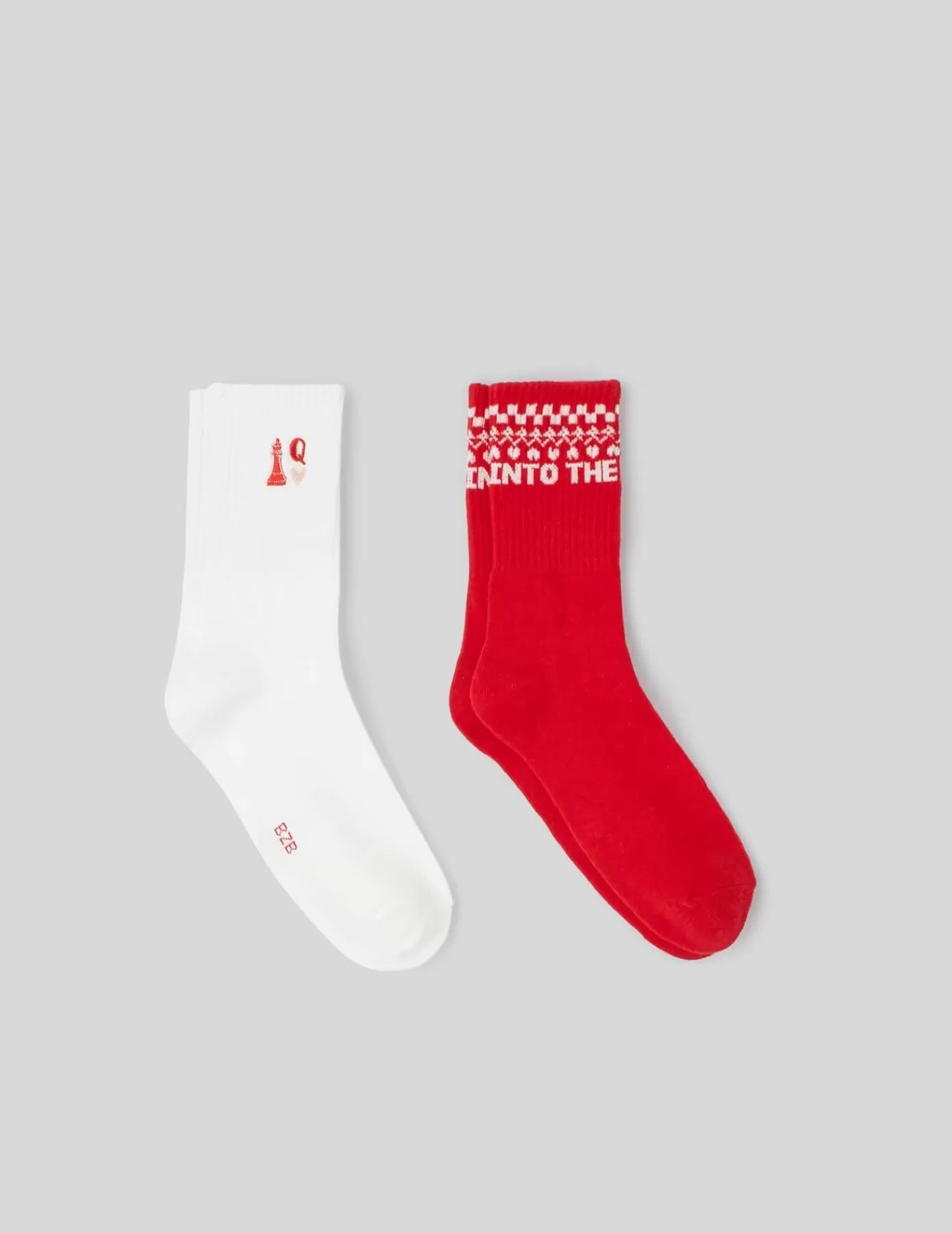 Clearance BZB Lot de 2 paires de chaussettes Rouge