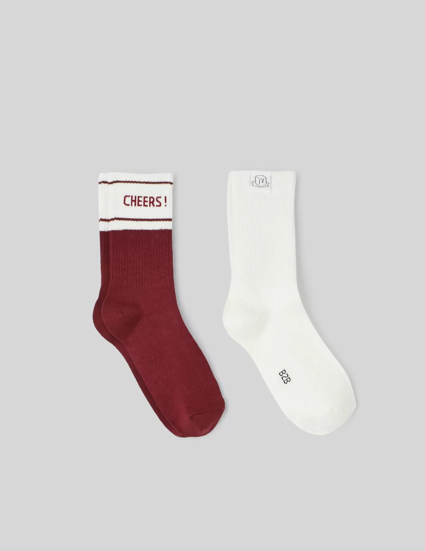 Outlet BZB Lot de 2 paires de chaussettes Bordeaux