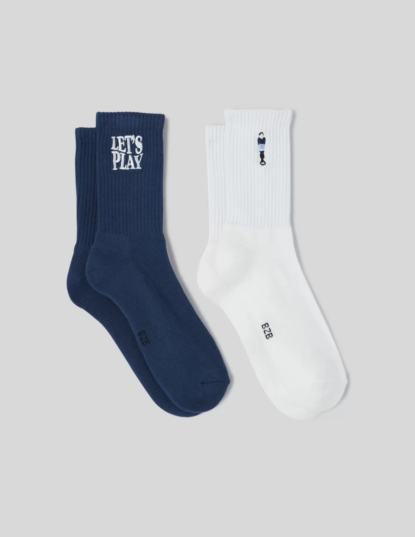 Online BZB Lot de 2 paires de chaussettes fantaisie- broderie Blanc