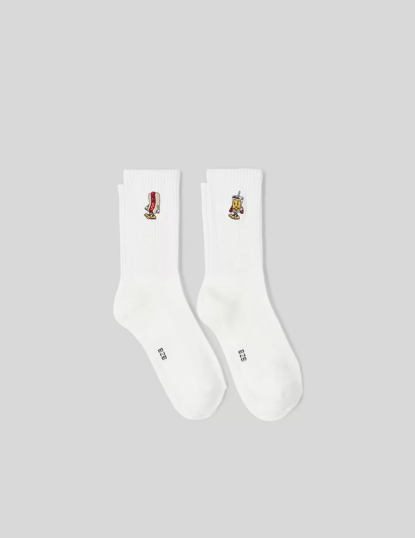 Store BZB Lot de 2 paires de chaussettes fantaisie broderie Rouge