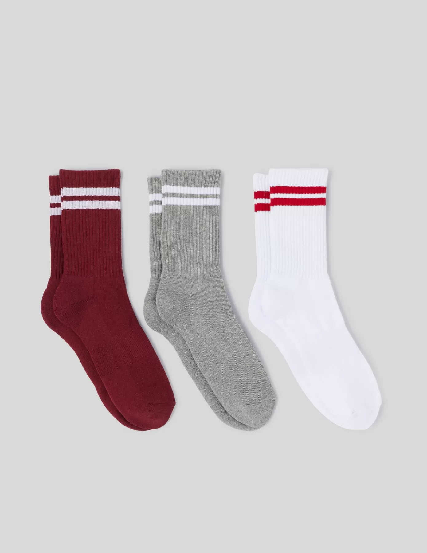 Shop BZB Lot de 3 paires de chaussettes sport Bordeaux