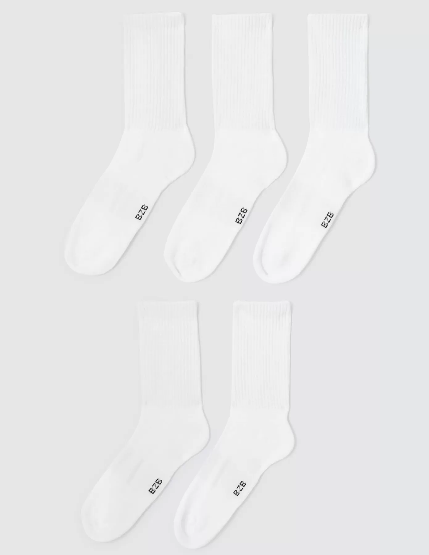 New BZB Lot de 5 paires de chaussettes unies Blancécru