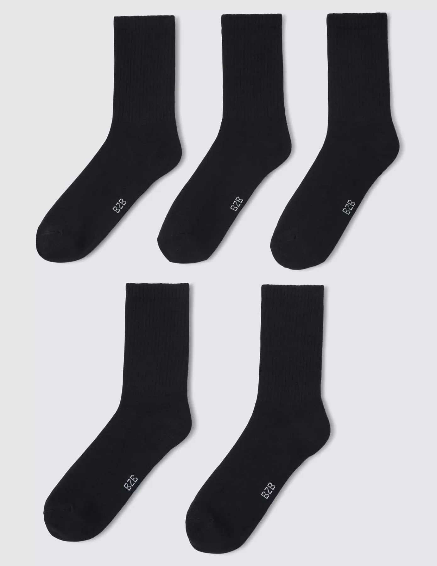 Clearance BZB Lot de 5 paires de chaussettes unies Noir