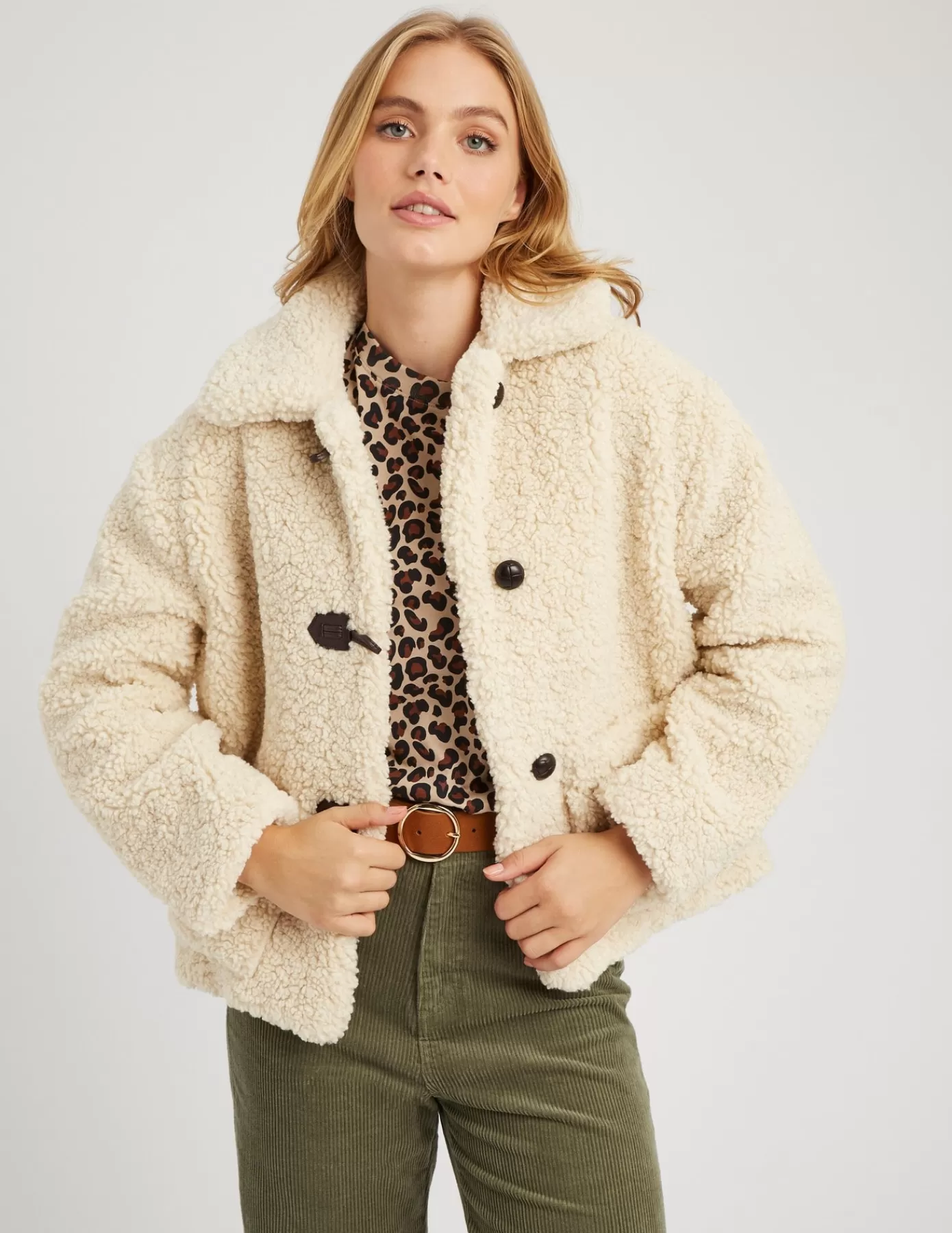 Clearance BZB Manteau en sherpa Blancécru