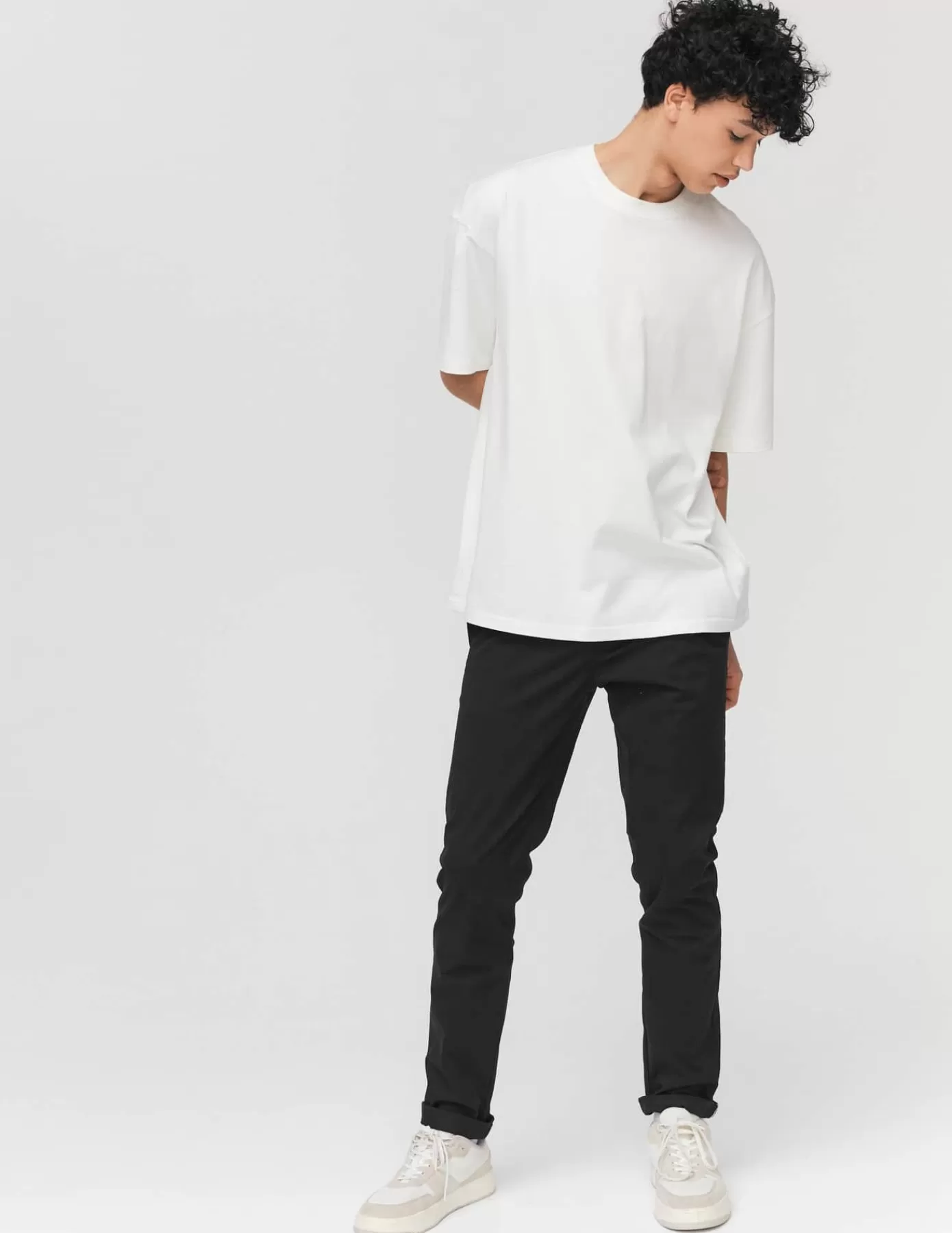 Outlet BZB Pantalon chino ajusté Noir