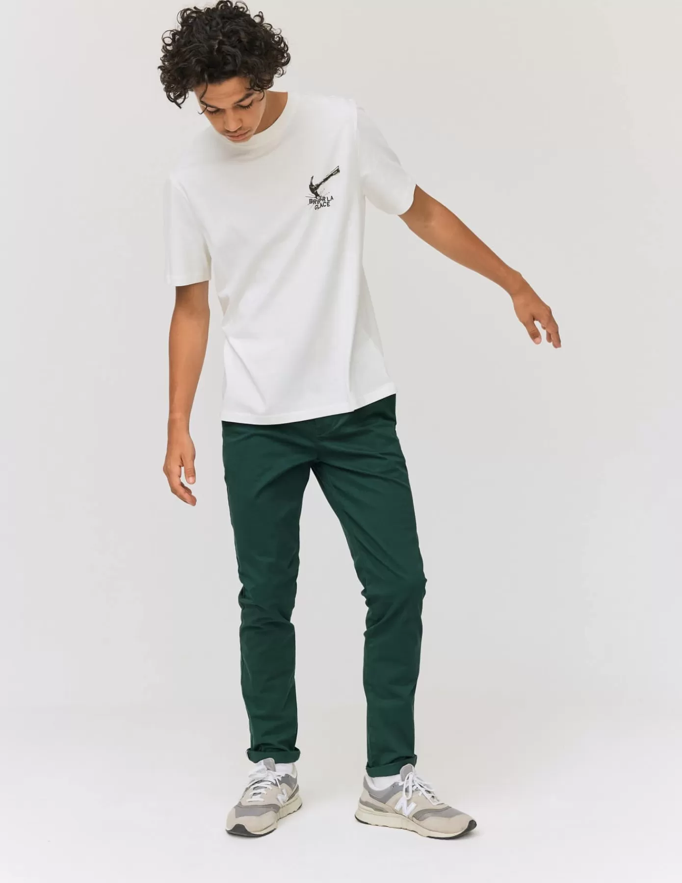 Best Sale BZB Pantalon chino ajusté Vert