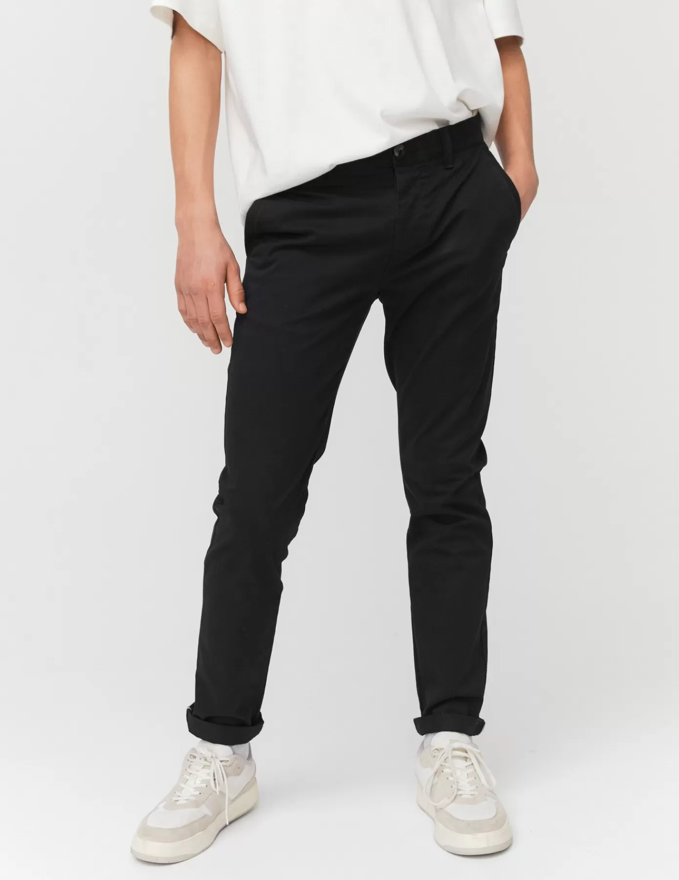 Outlet BZB Pantalon chino ajusté Noir