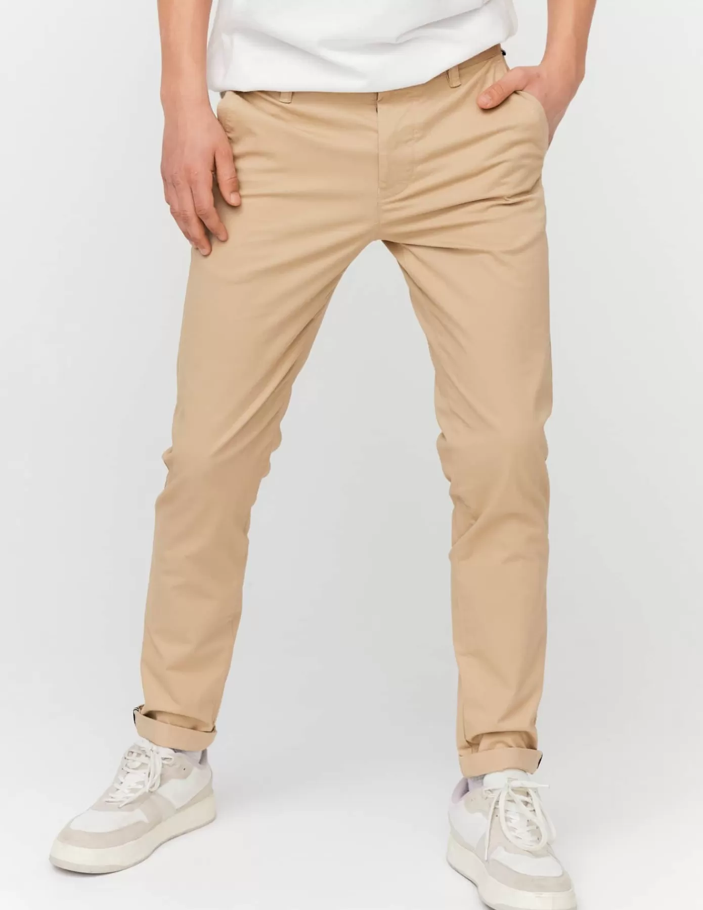 New BZB Pantalon chino ajusté Beige