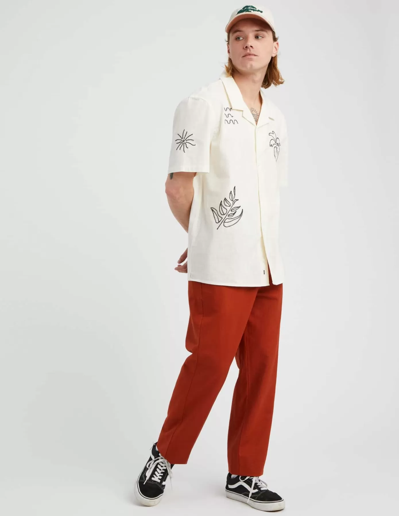 Store BZB Pantalon de ville coton lin brown