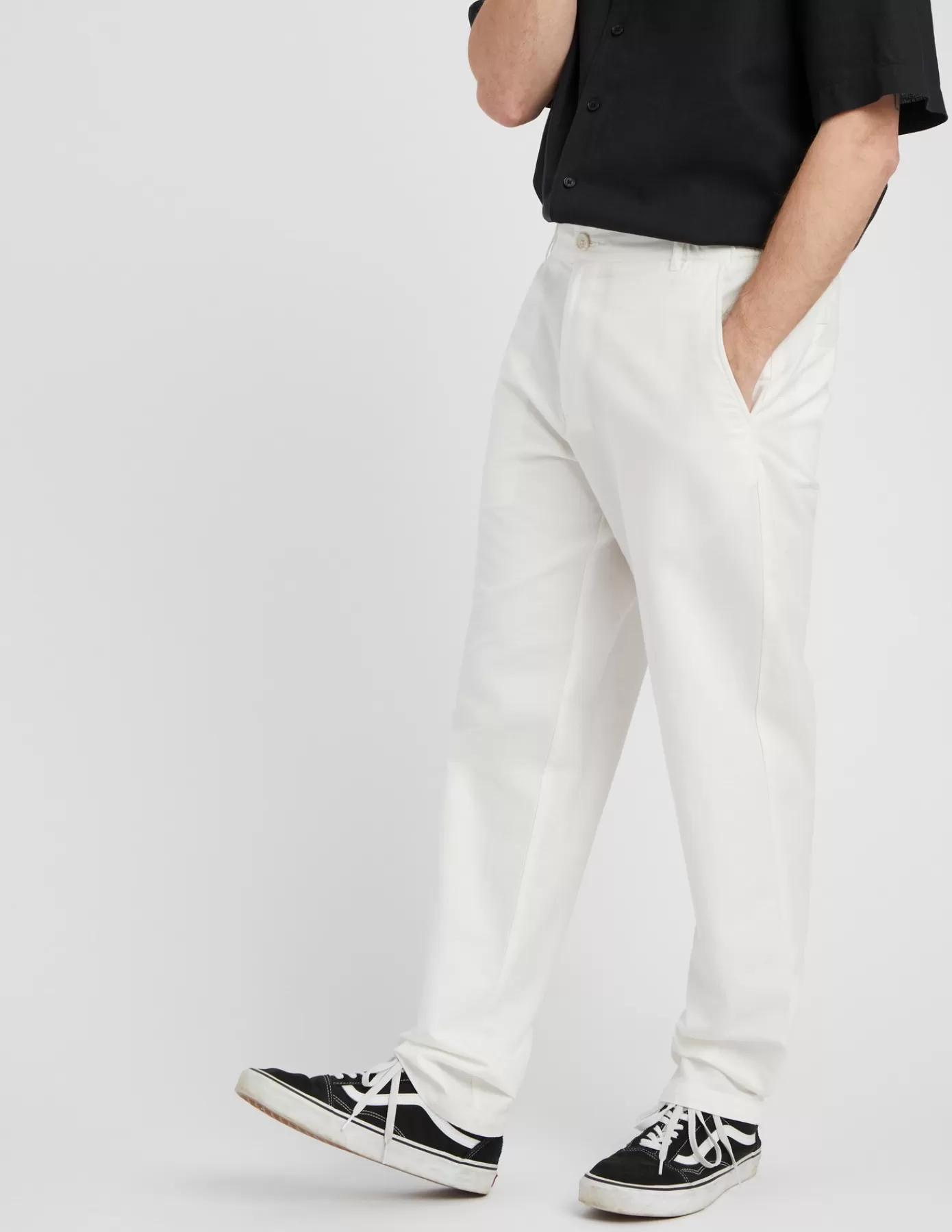 Flash Sale BZB Pantalon de ville coton lin Blancécru