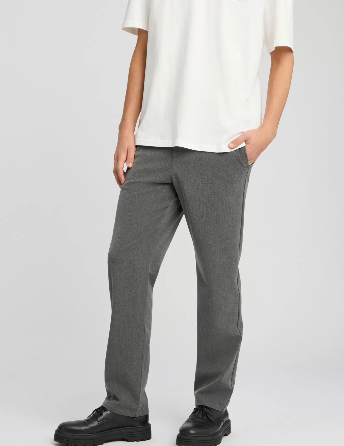 Fashion BZB Pantalon fluide duveteux Gris