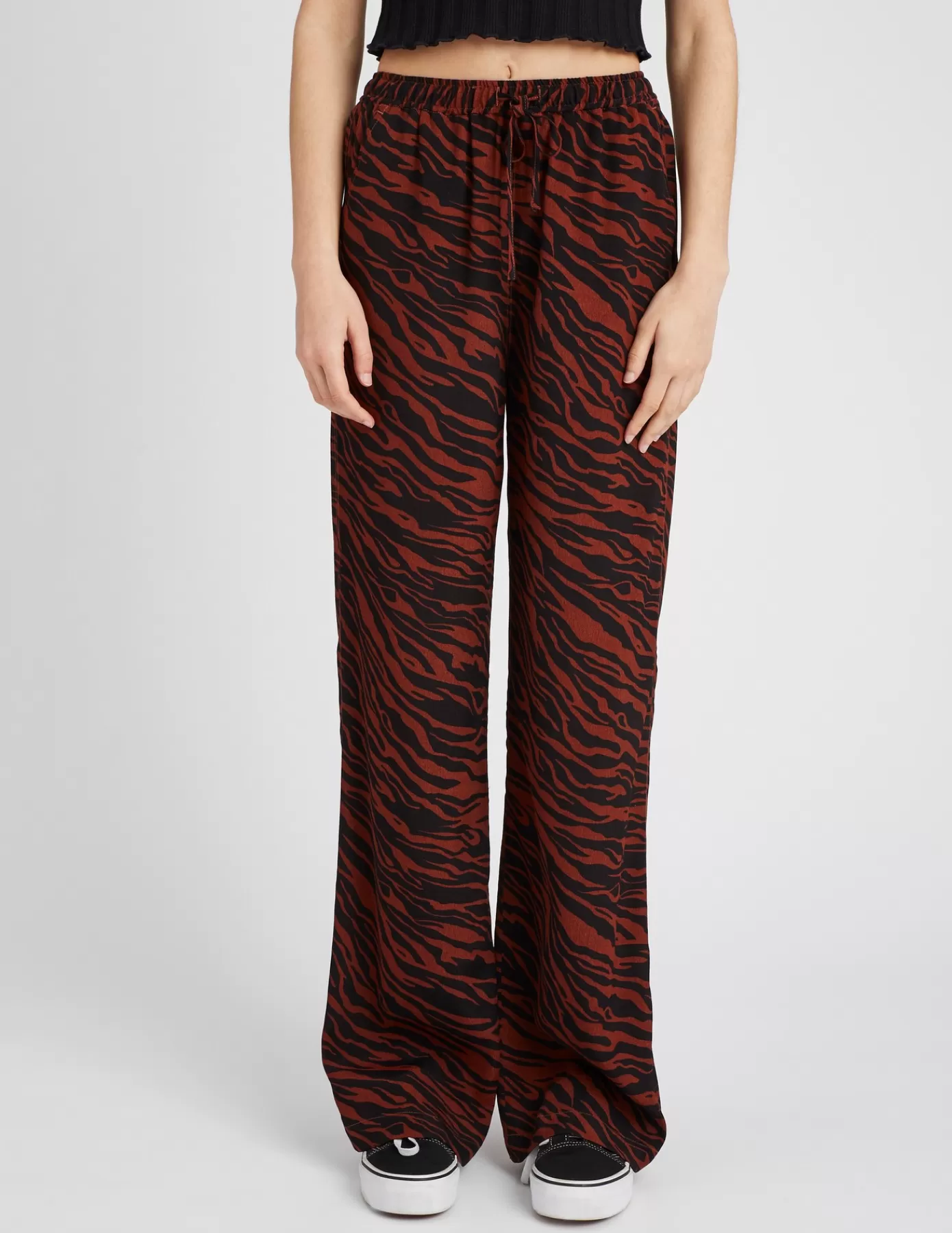 Online BZB Pantalon fluide imprimé Noir