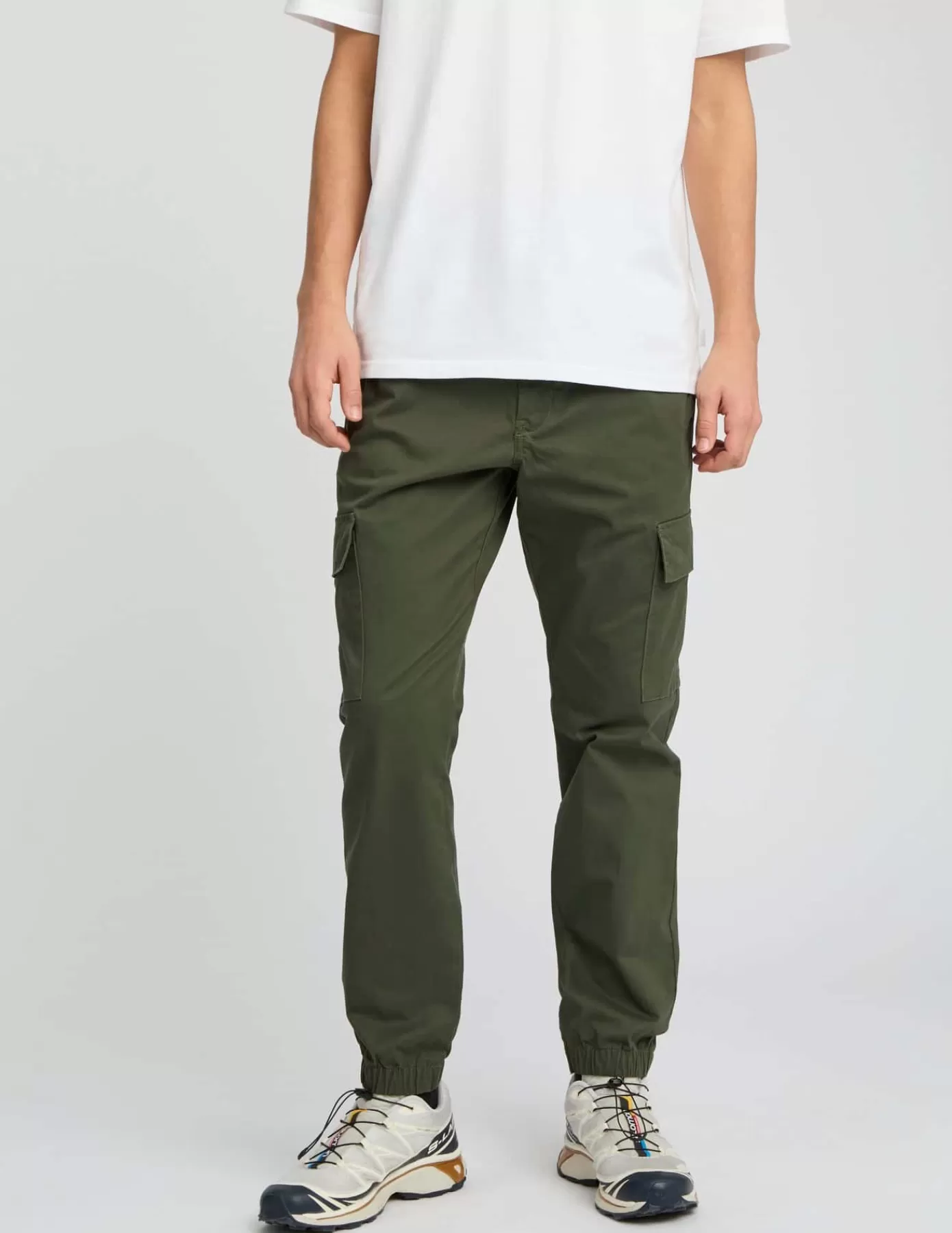 Discount BZB Pantalon Jogger cargo Vertkaki