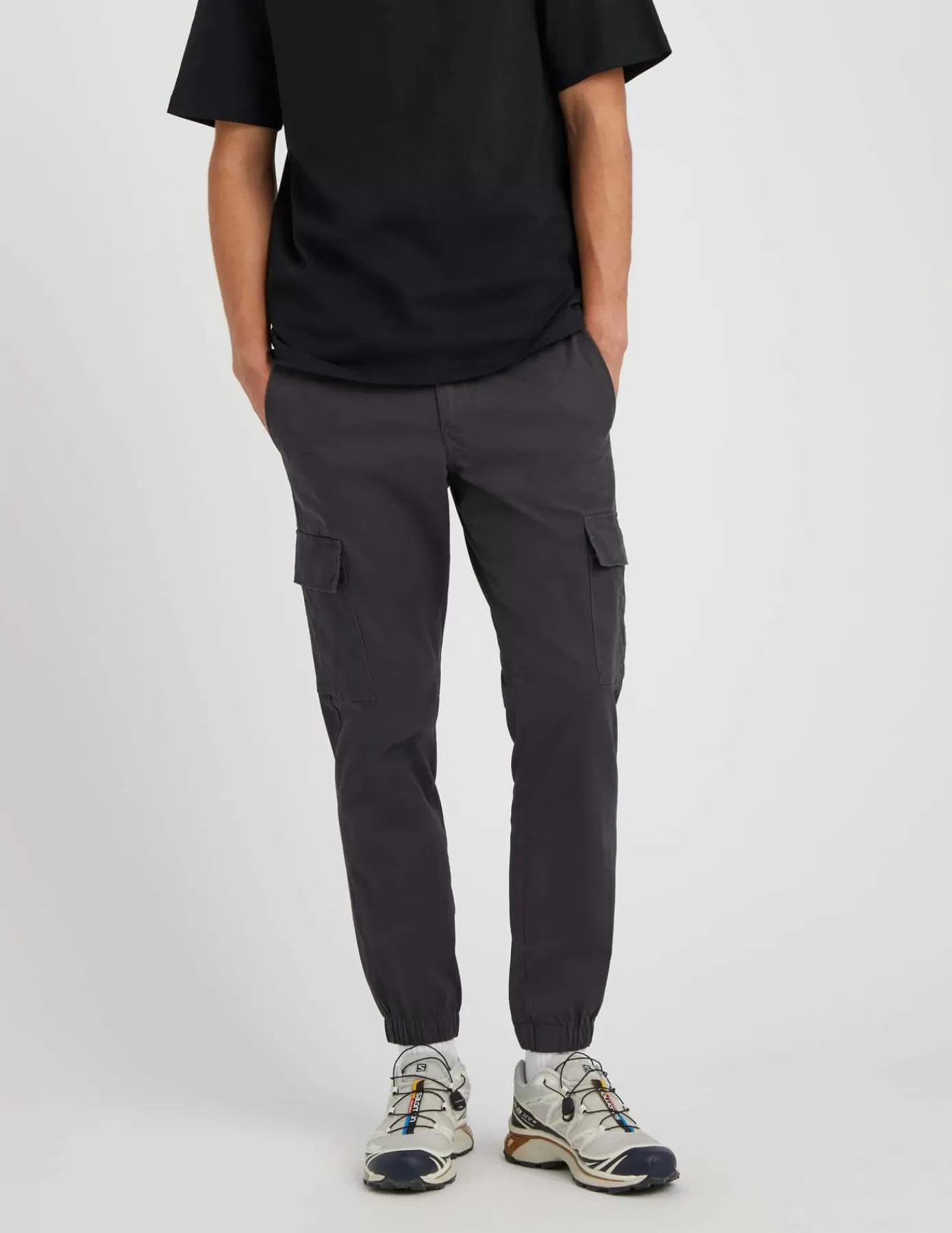 Outlet BZB Pantalon Jogger cargo Grisfoncé