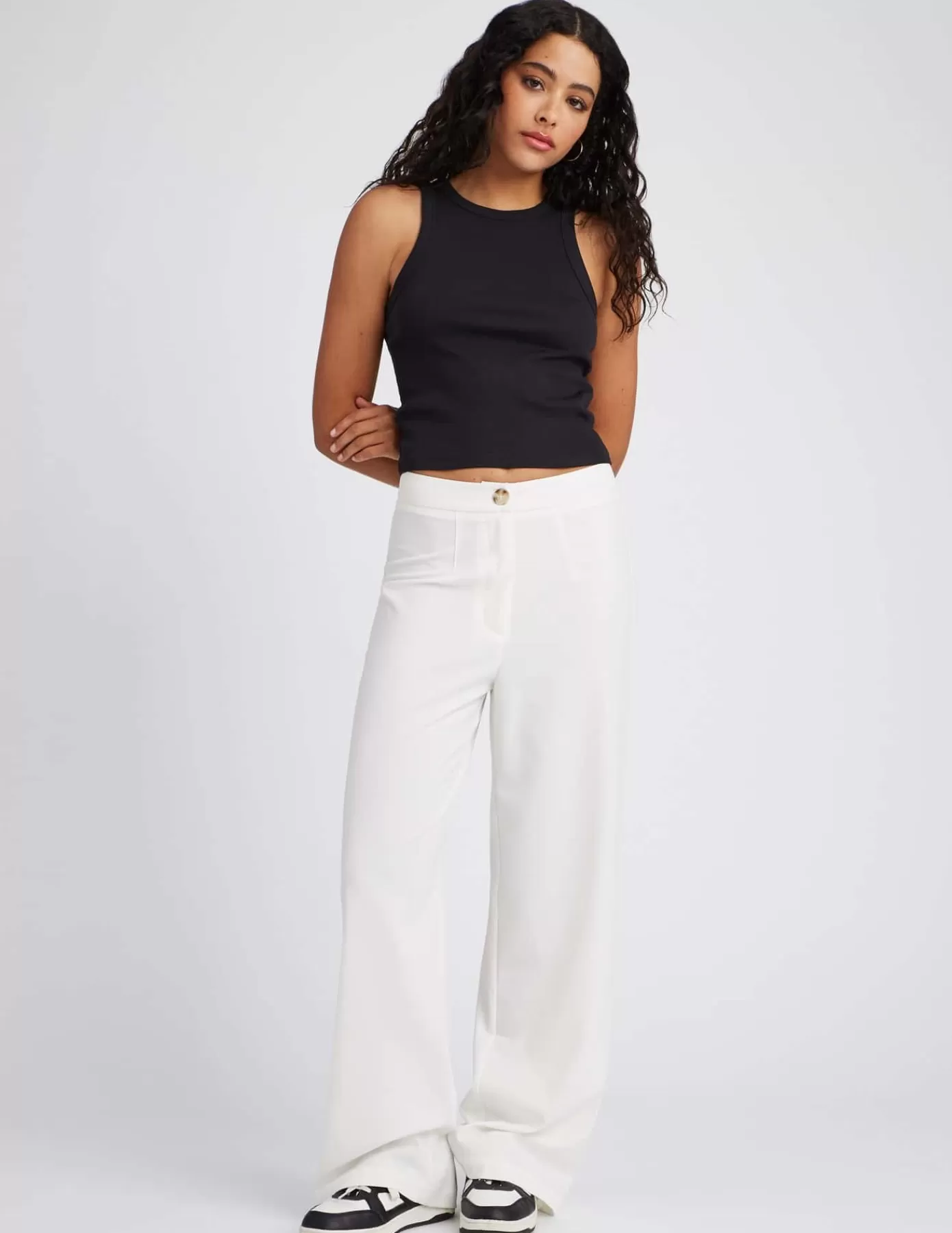 Online BZB Pantalon tailleur Blancécru