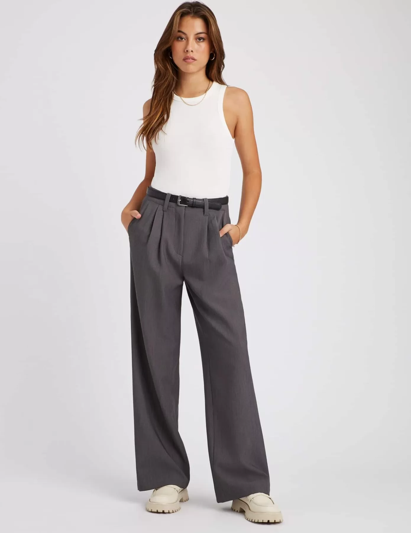 Outlet BZB Pantalon tailleur à pinces Grisfoncé