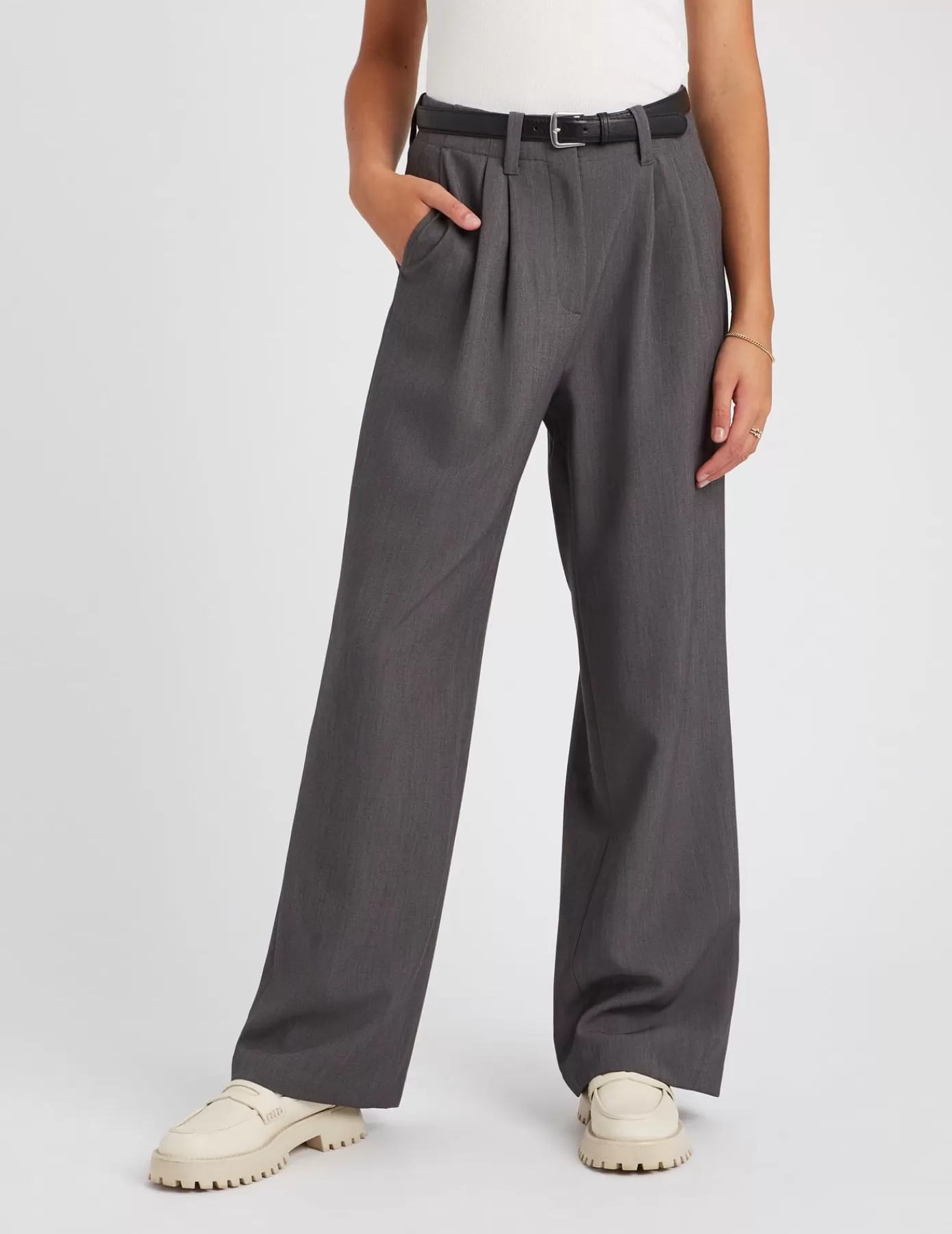 Outlet BZB Pantalon tailleur à pinces Grisfoncé