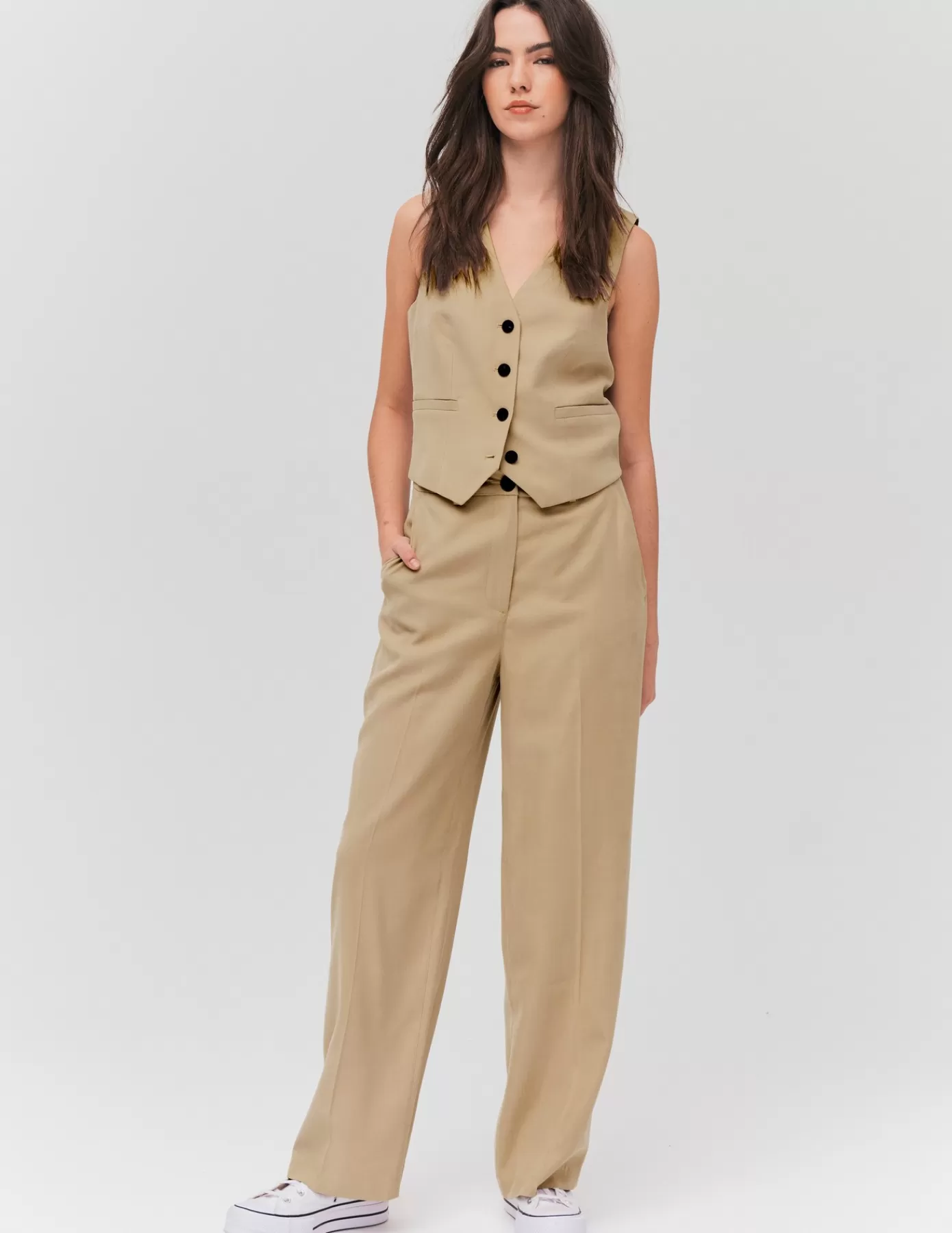 New BZB Pantalon tailleur droit brown