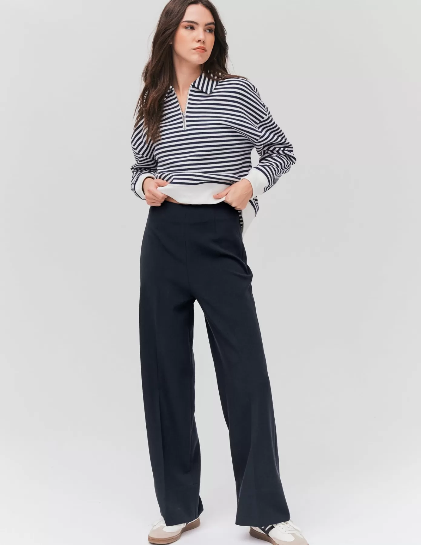 Fashion BZB Pantalon tailleur droit Bleufoncé