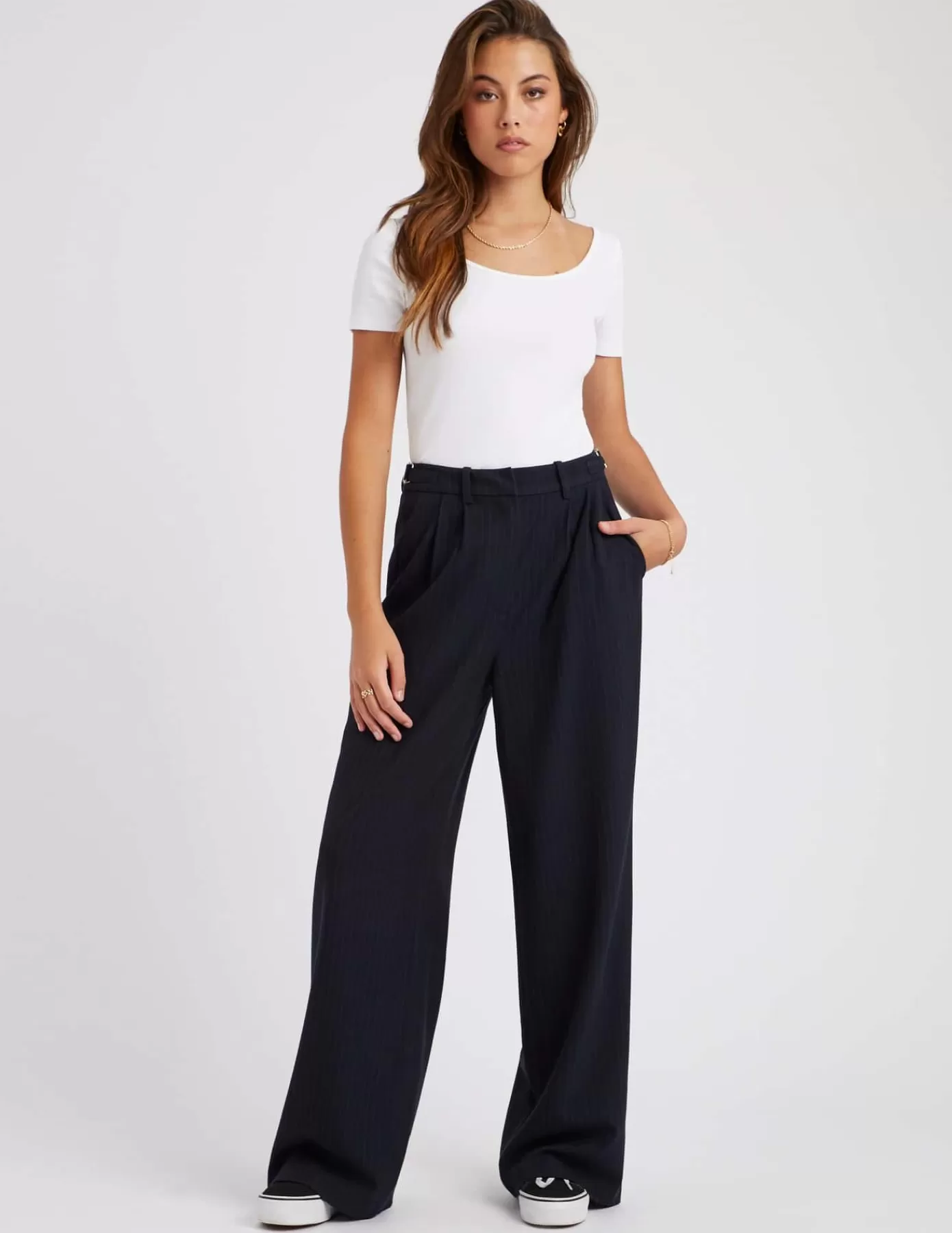 Store BZB Pantalon tailleur en polyester recyclé Bleufoncé