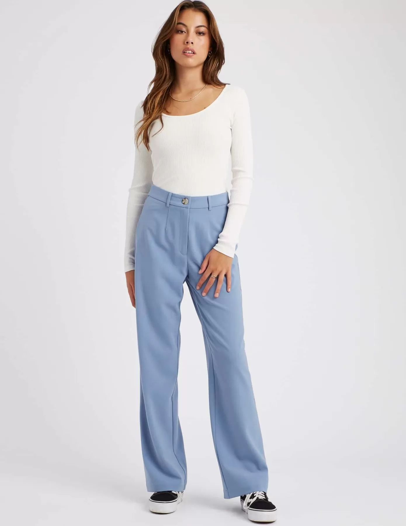 Store BZB Pantalon tailleur polyester recyclé Bleumoyen