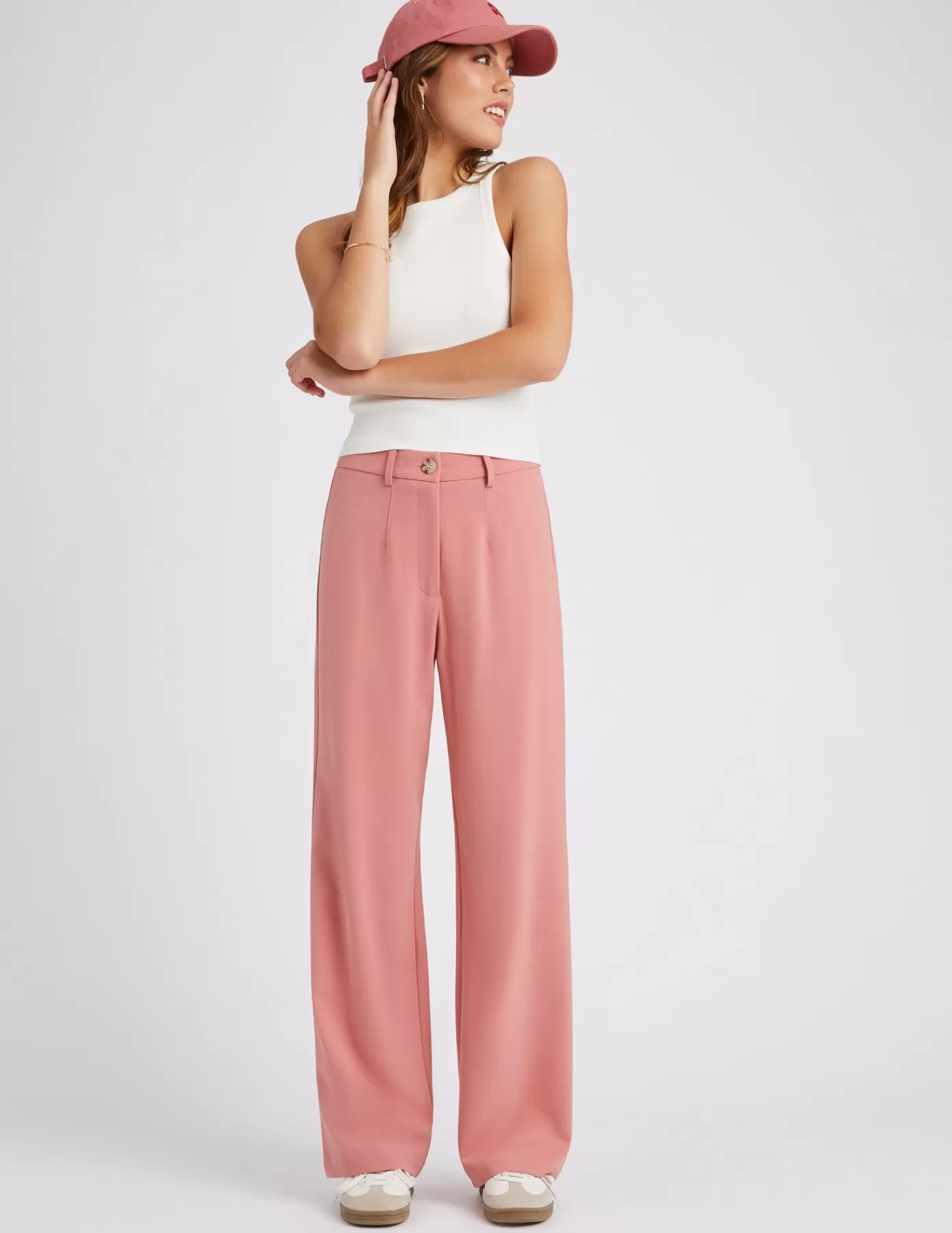 Hot BZB Pantalon tailleur polyester recyclé Rose