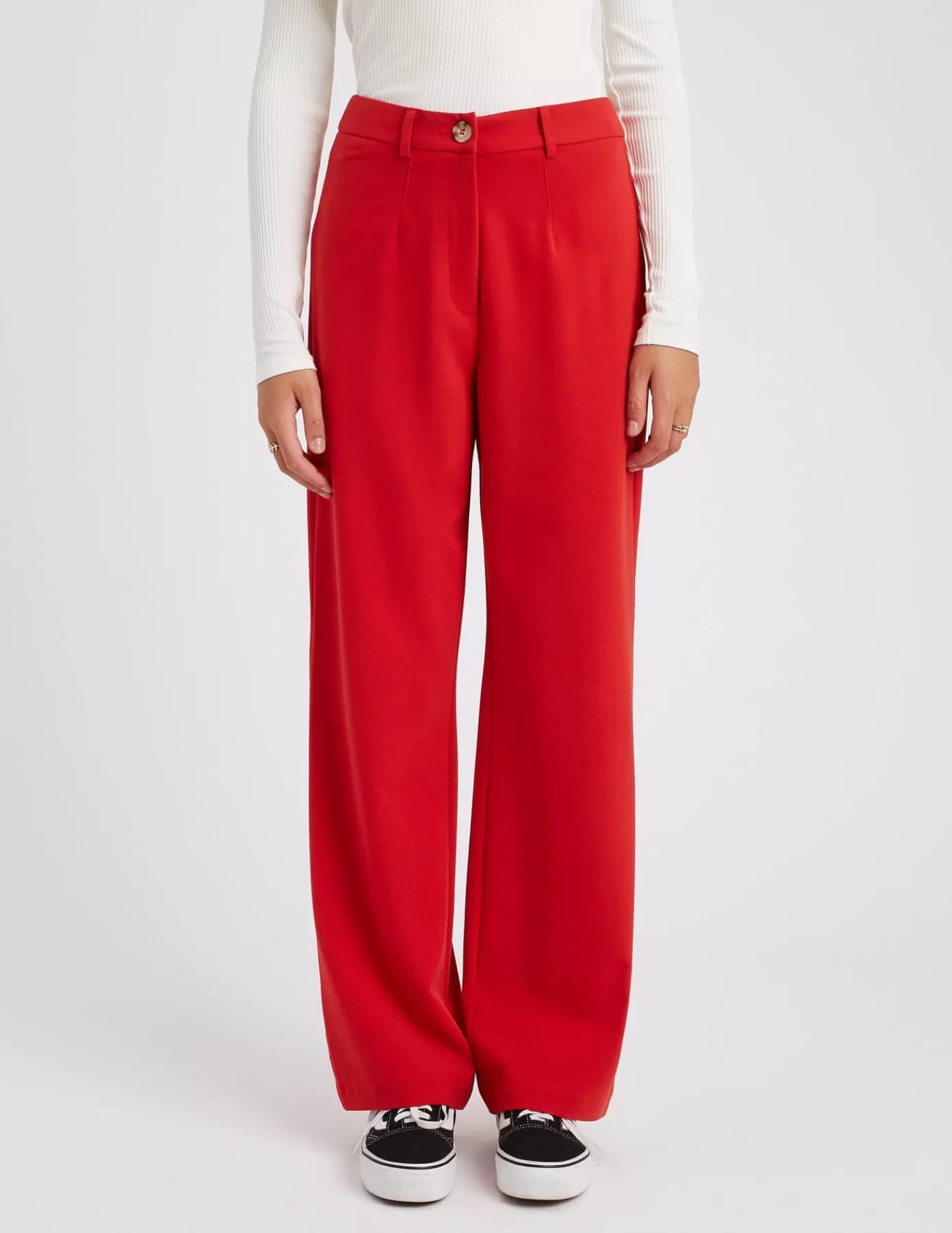 Store BZB Pantalon tailleur polyester recyclé Rouge