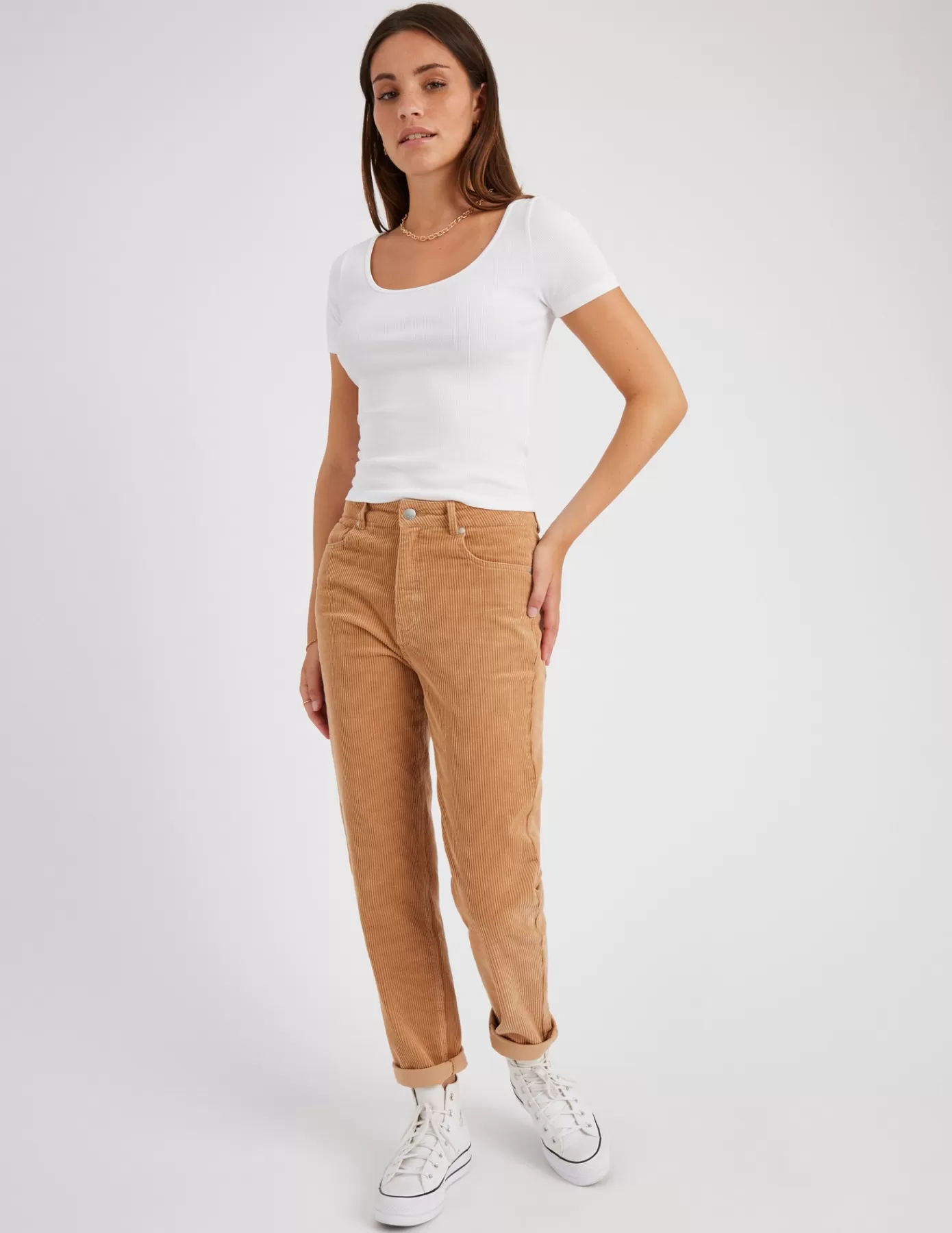 Sale BZB Pantalon velours mom Camel