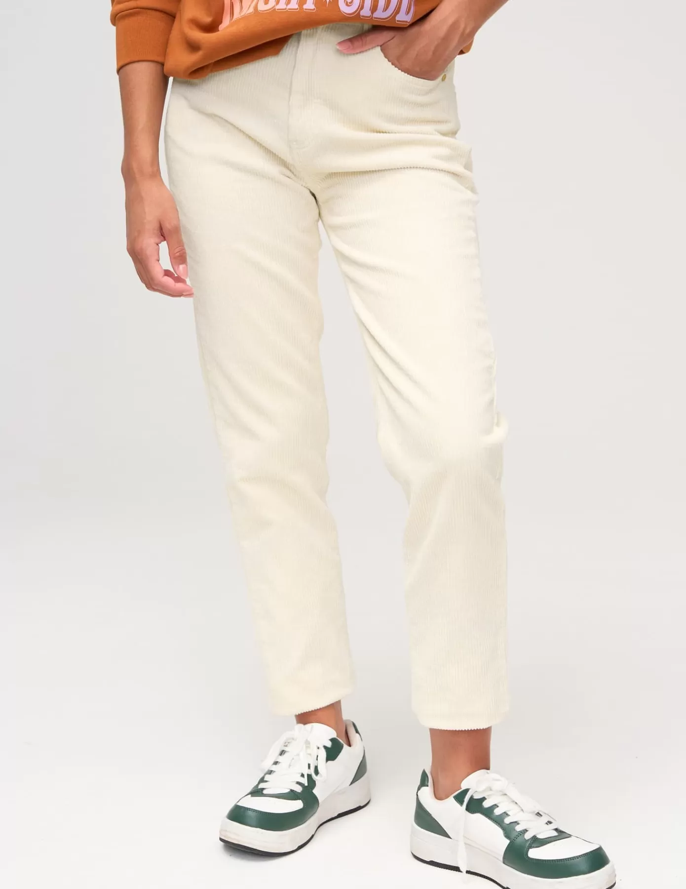 Flash Sale BZB Pantalon velours mom Naturel