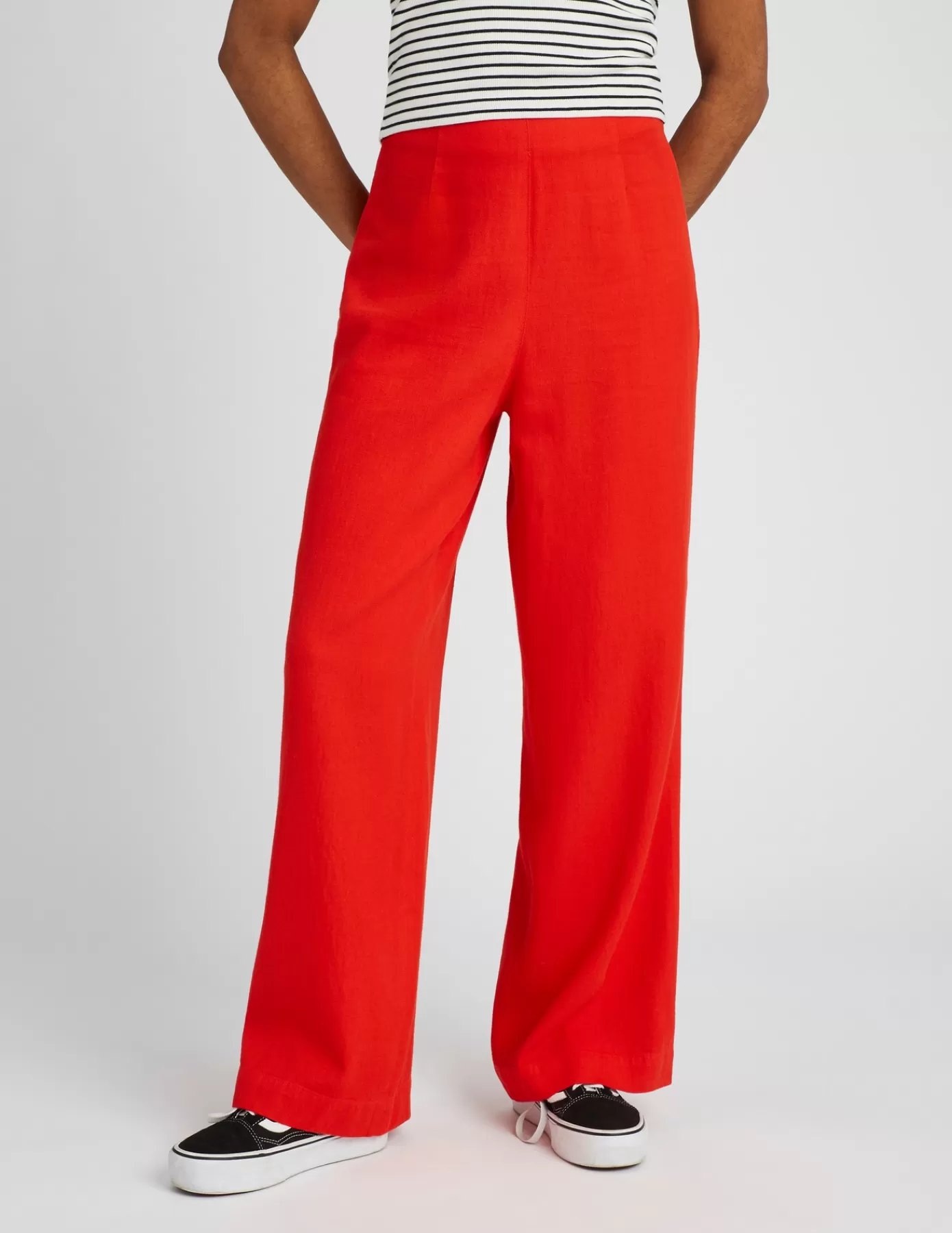 Fashion BZB Pantalon wide leg Rouge